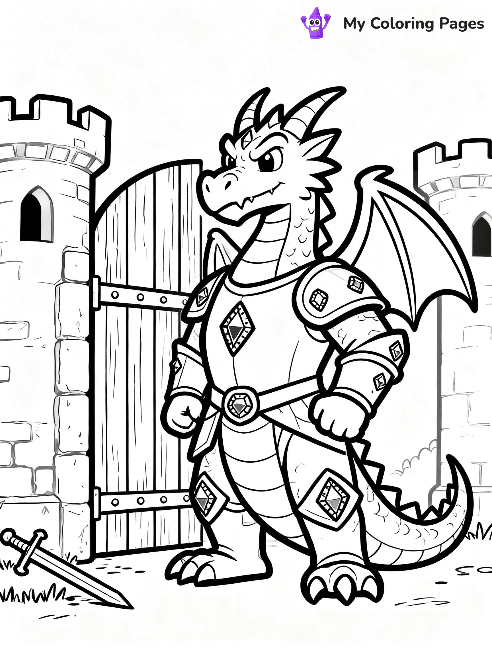 Realistic Dragon Coloring Pages - 1