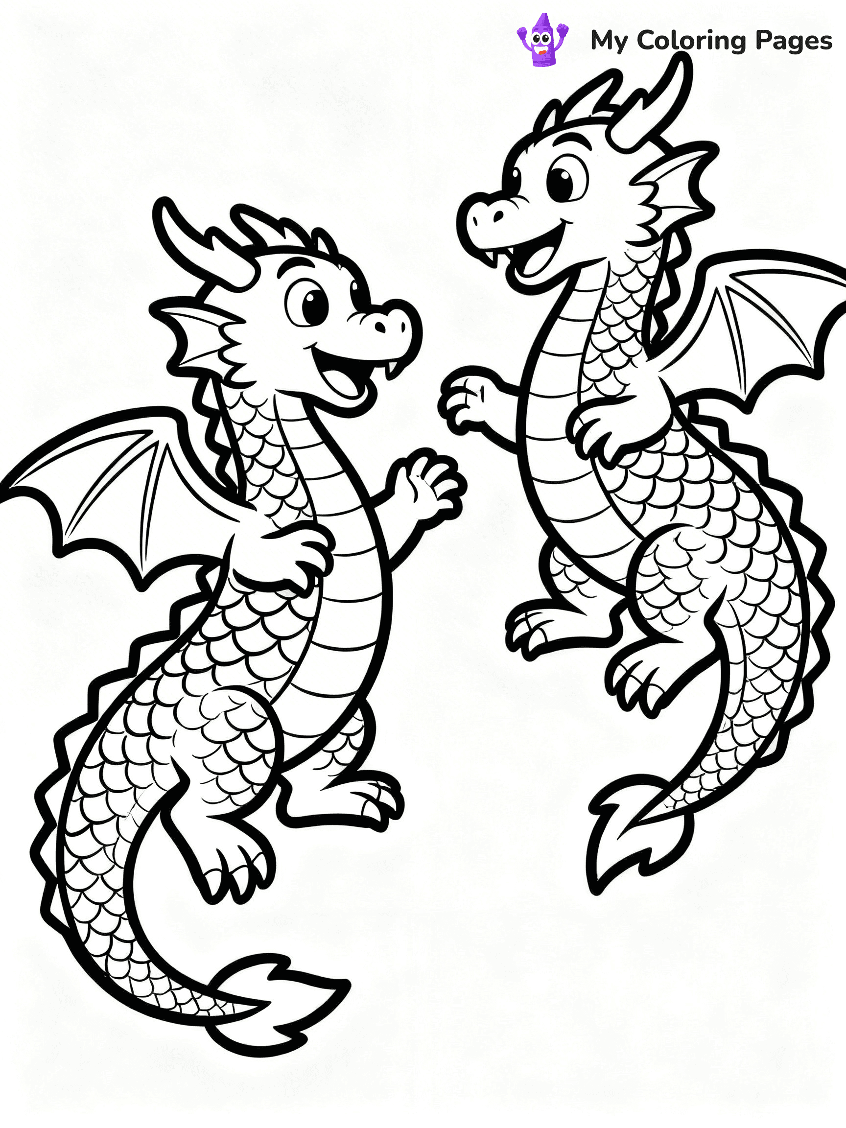 Realistic Dragon Coloring Pages - 1