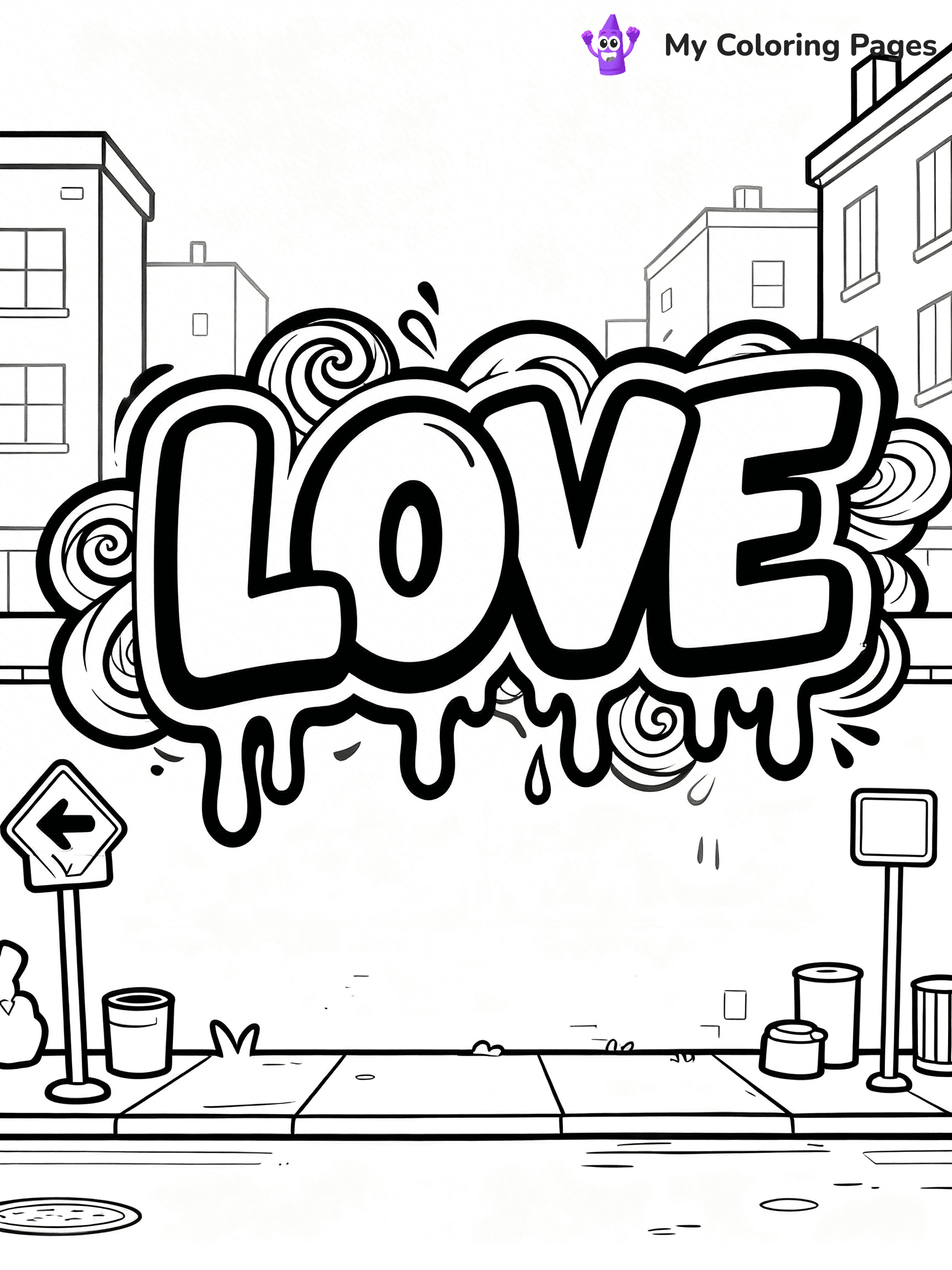 Graffiti Word Coloring Pages - 25