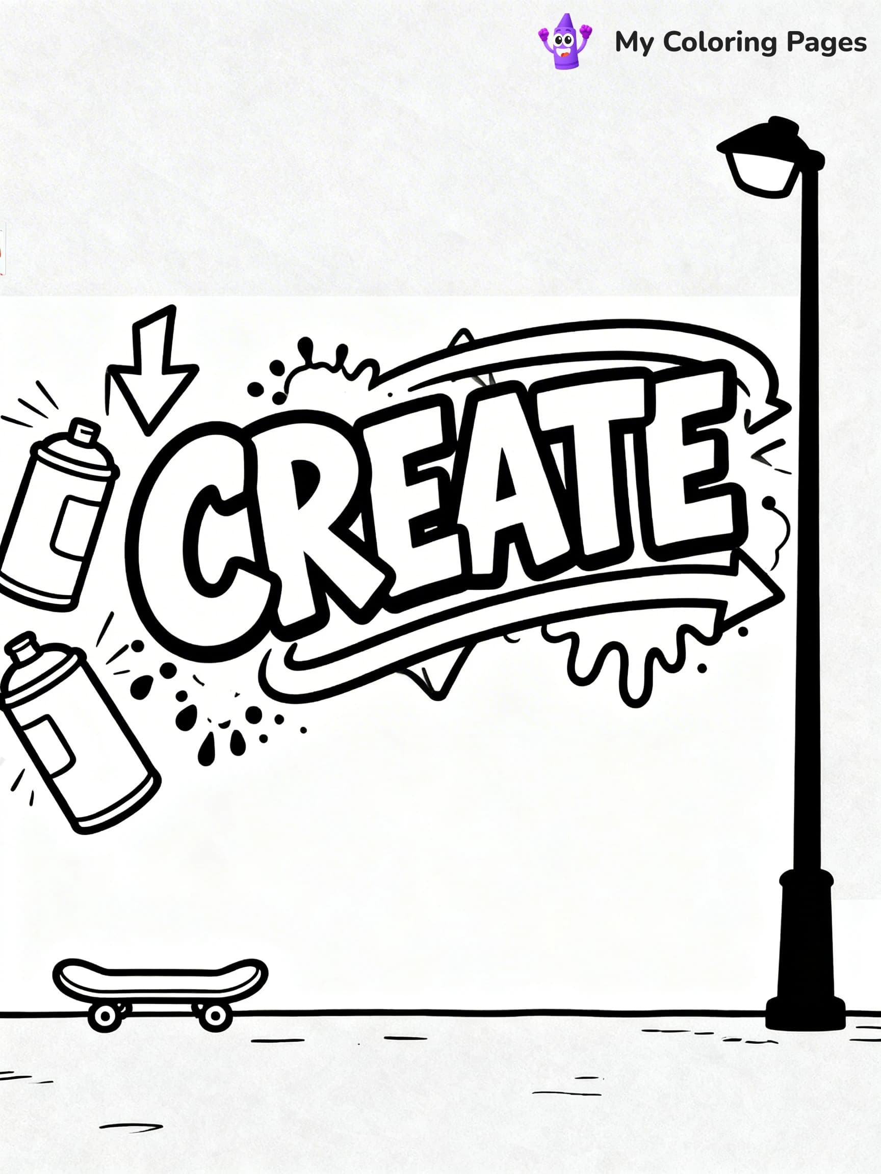 Graffiti Word Coloring Pages - 12