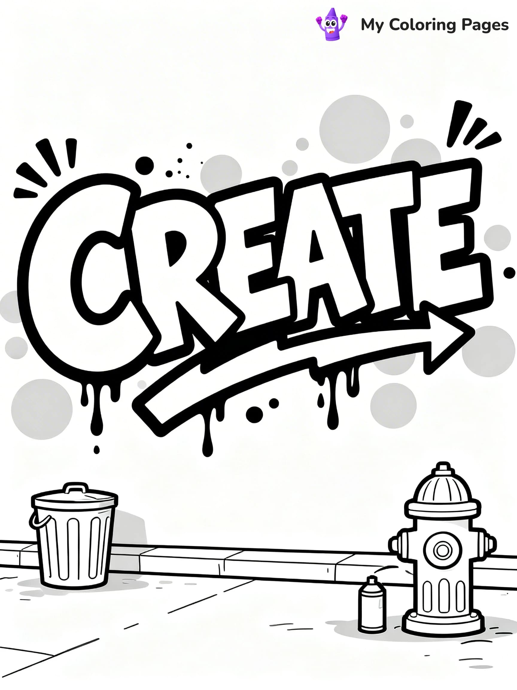 Graffiti Word Coloring Pages - 2