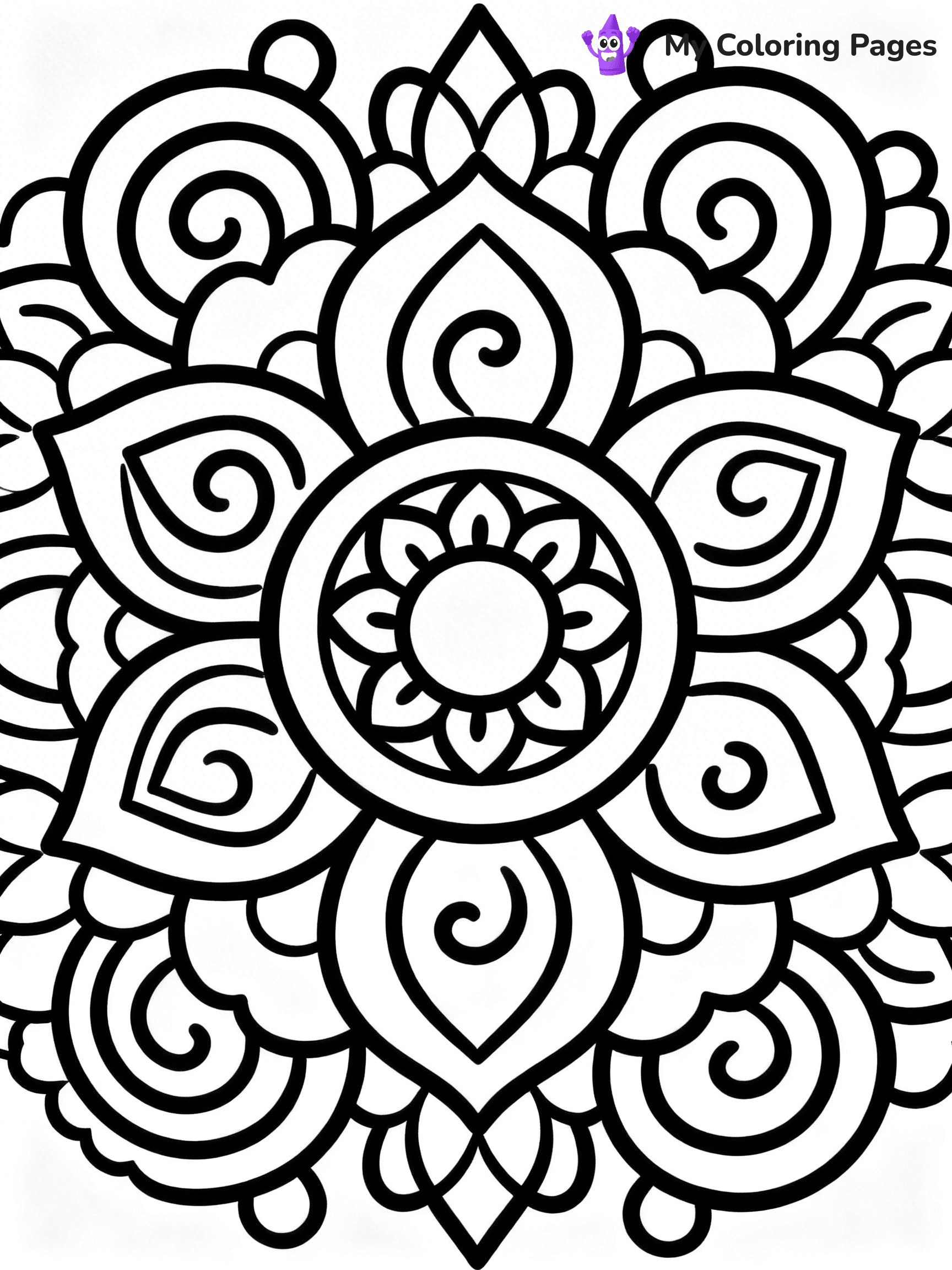 Hard Rangoli Coloring Pages - 20