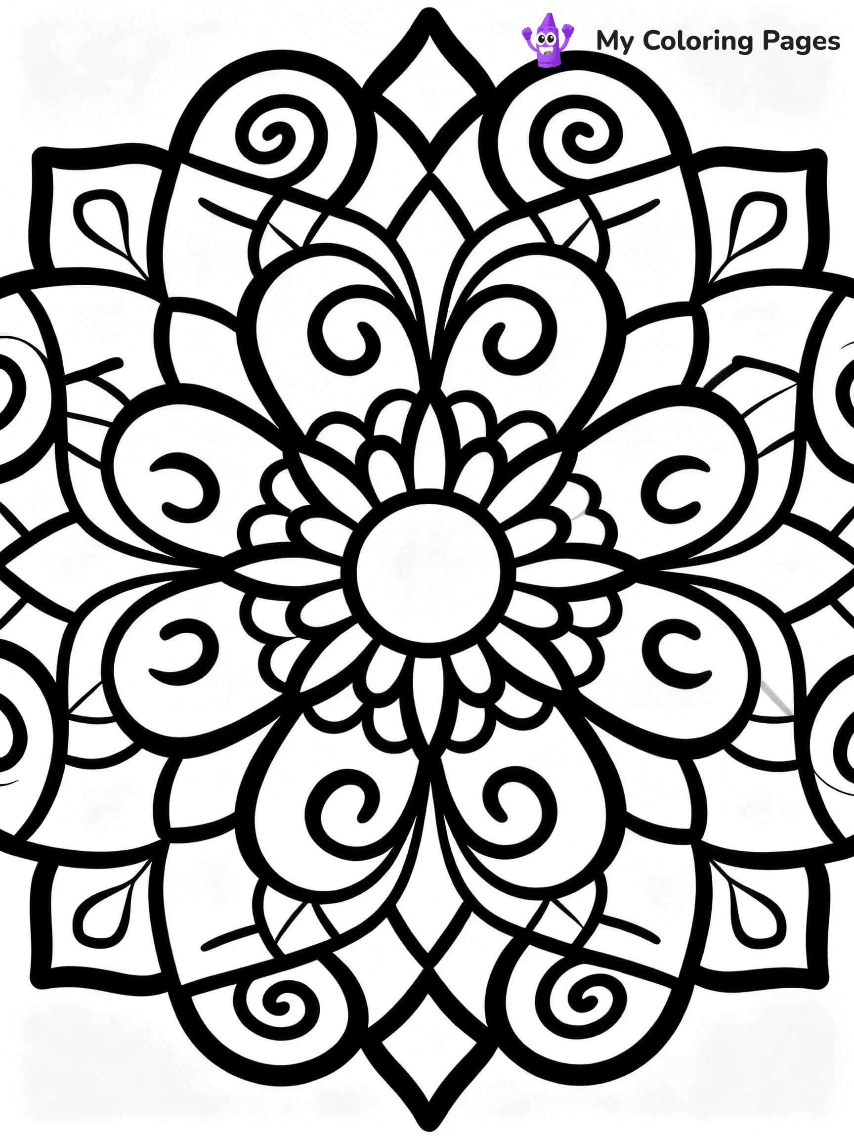 Hard Rangoli Coloring Pages - 17