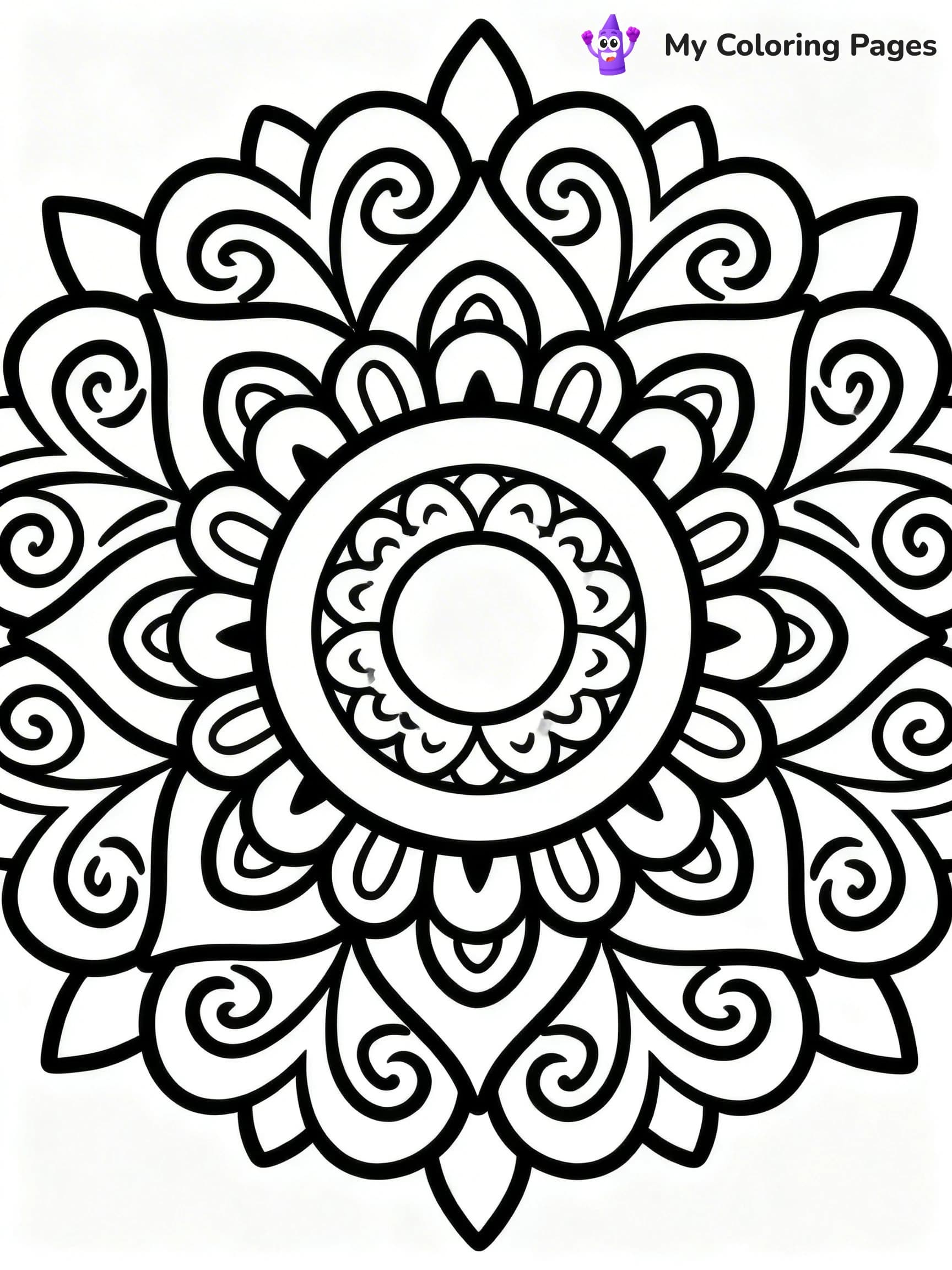 Hard Rangoli Coloring Pages - 16