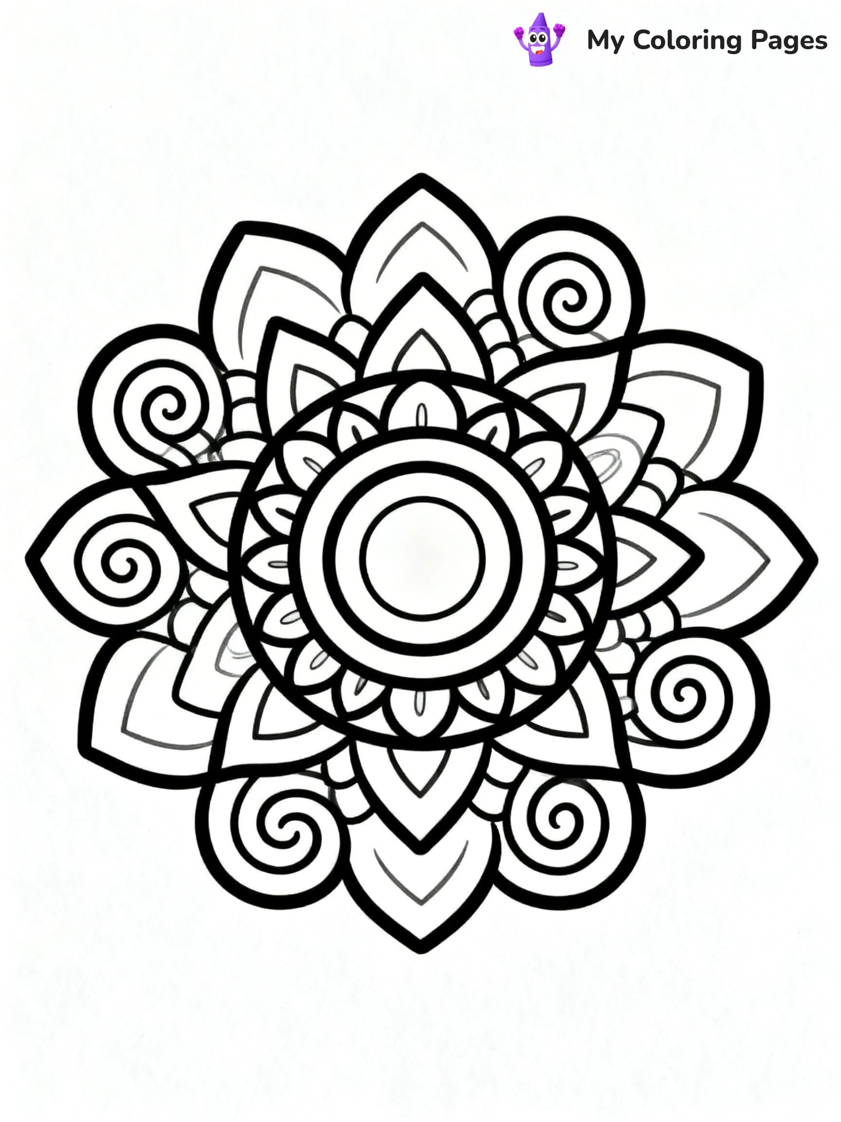 Hard Rangoli Coloring Pages - 15