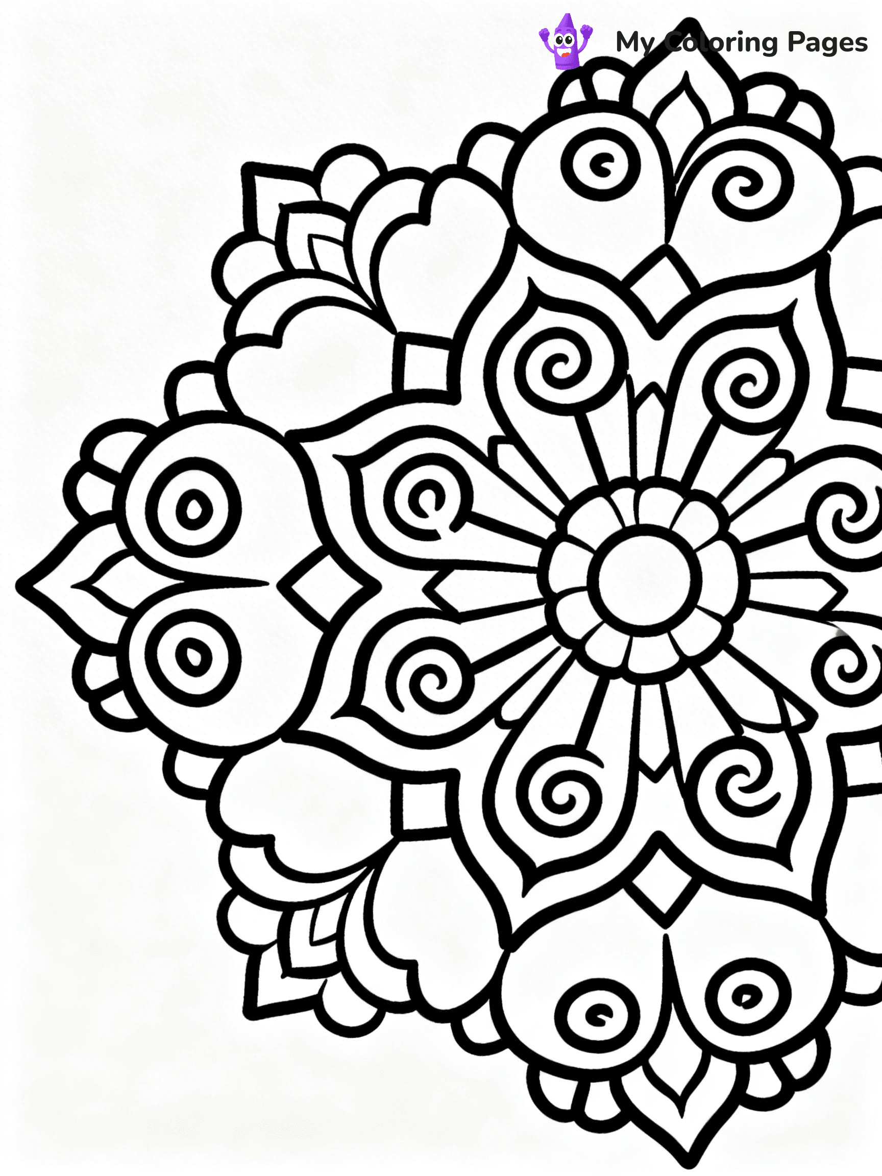 Hard Rangoli Coloring Pages - 14