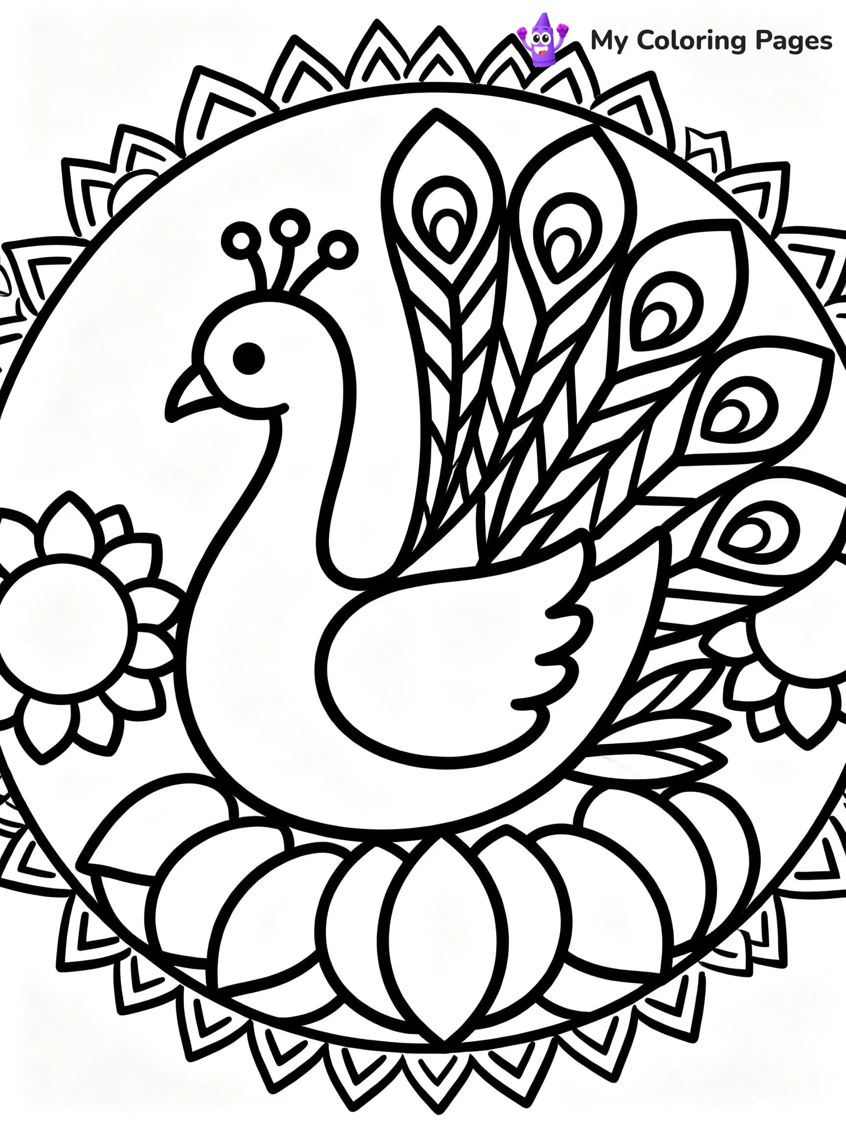 Hard Rangoli Coloring Pages - 12