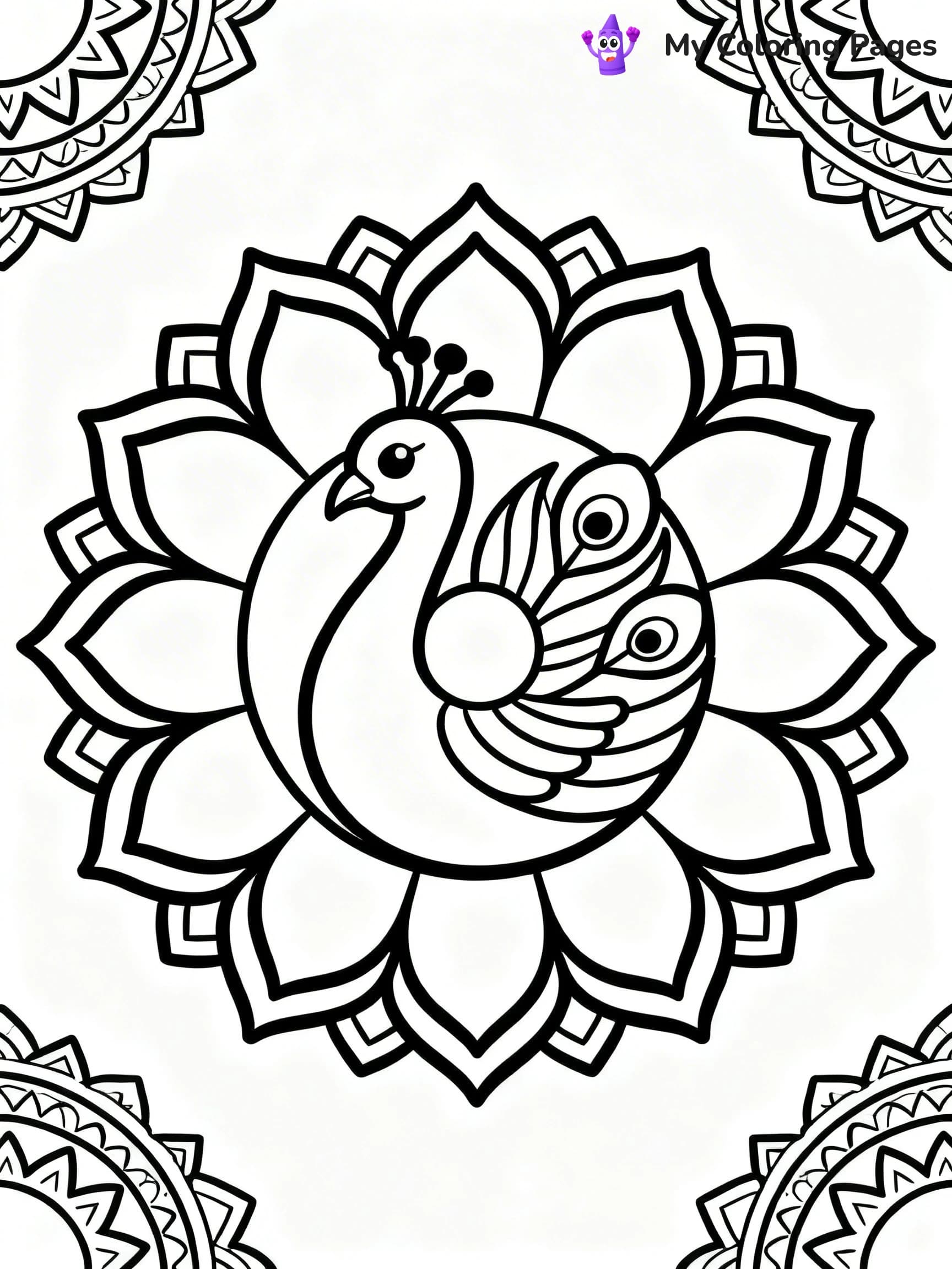 Hard Rangoli Coloring Pages - 10