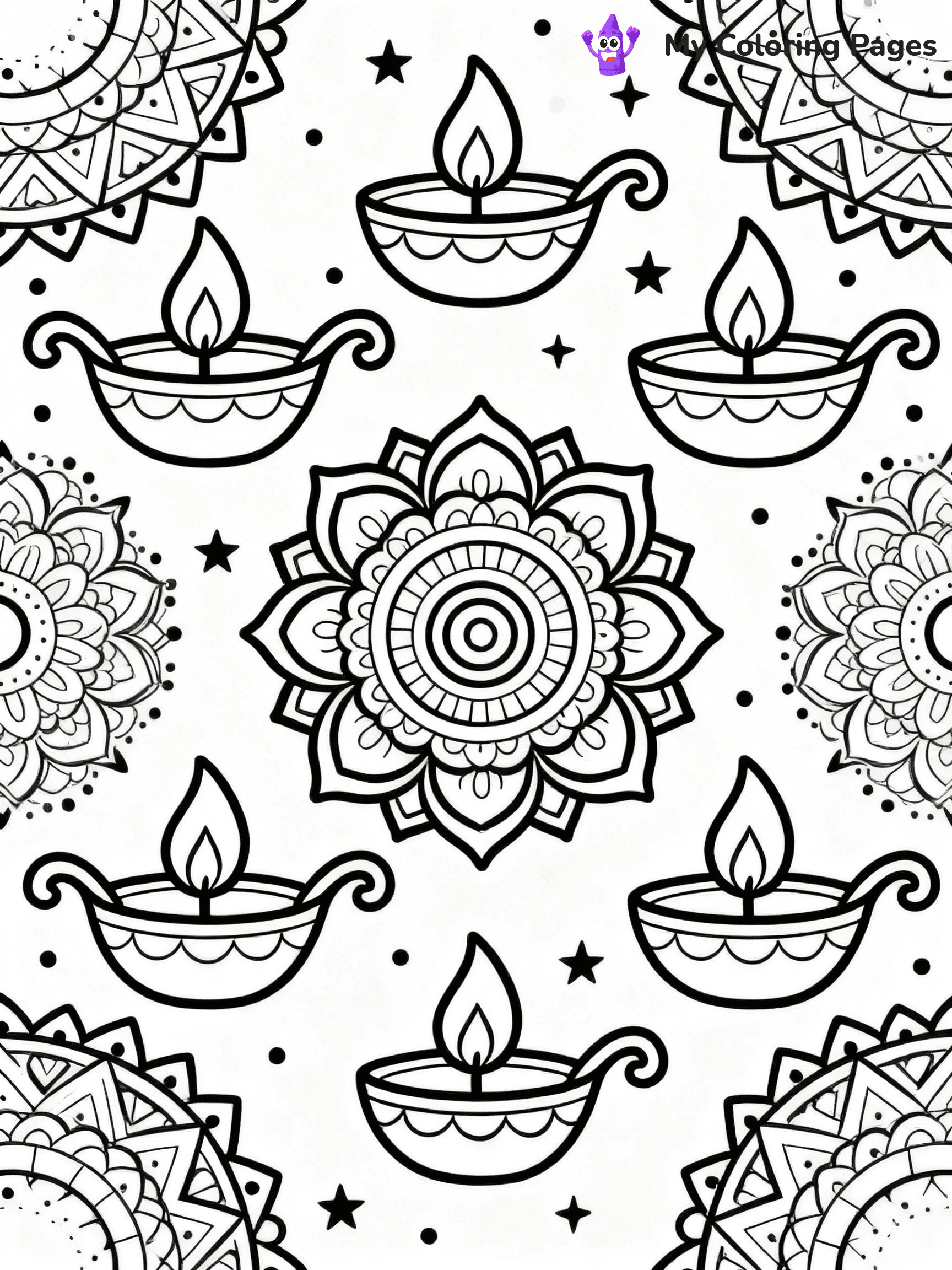 Hard Rangoli Coloring Pages - 6