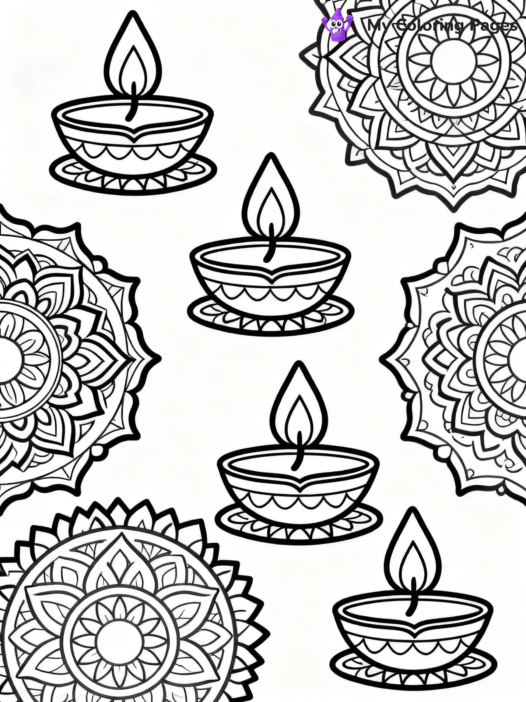 Hard Rangoli Coloring Pages - 4