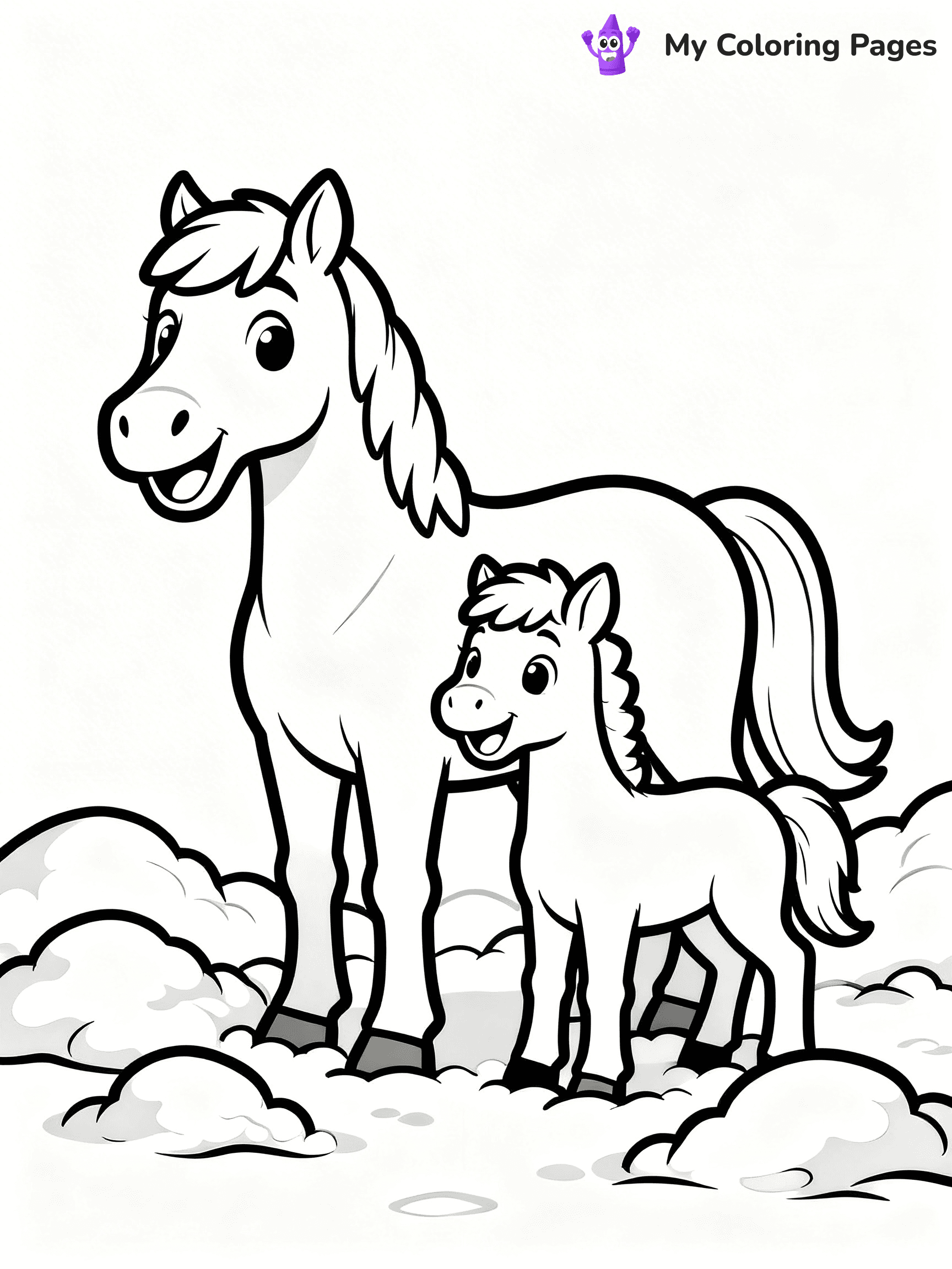 Christmas Horse Coloring Pages - 19