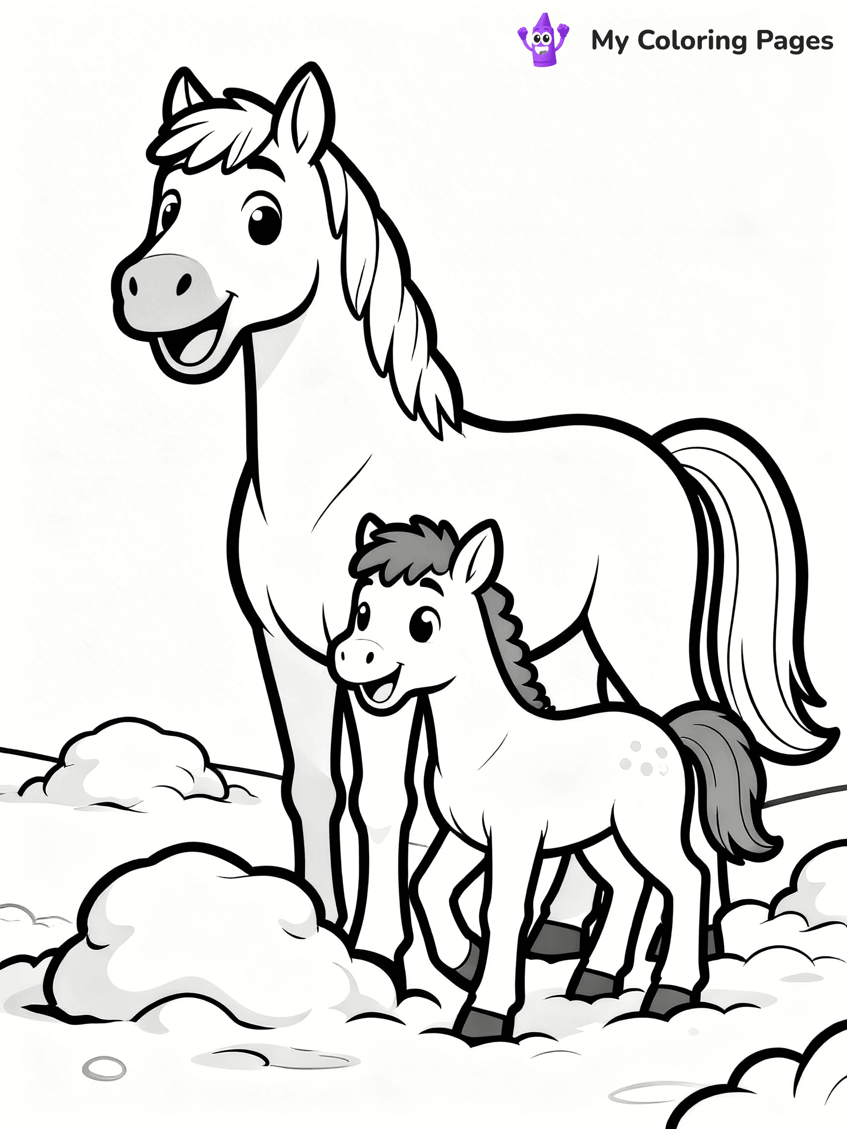 Christmas Horse Coloring Pages - 18