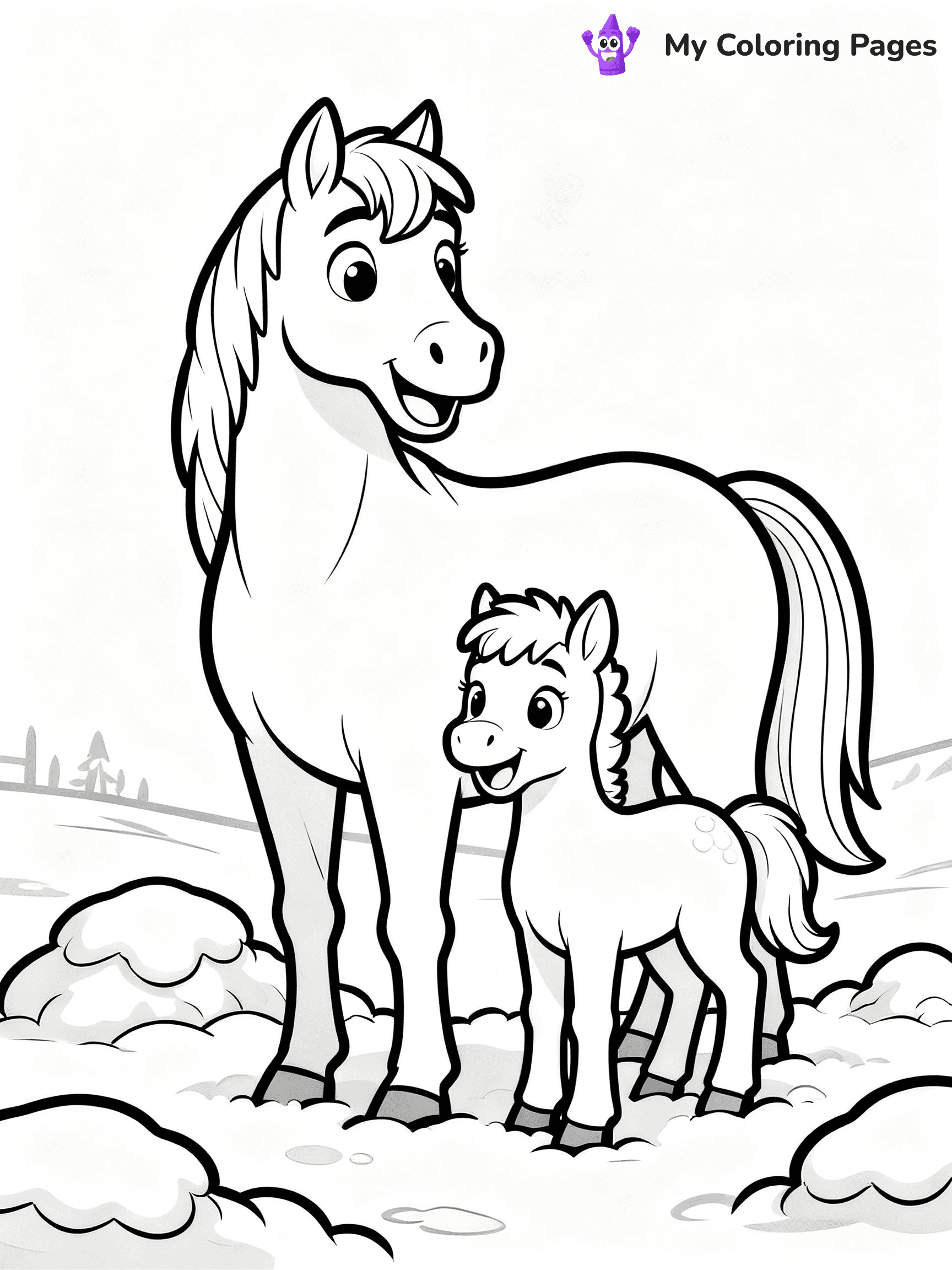 Christmas Horse Coloring Pages - 17