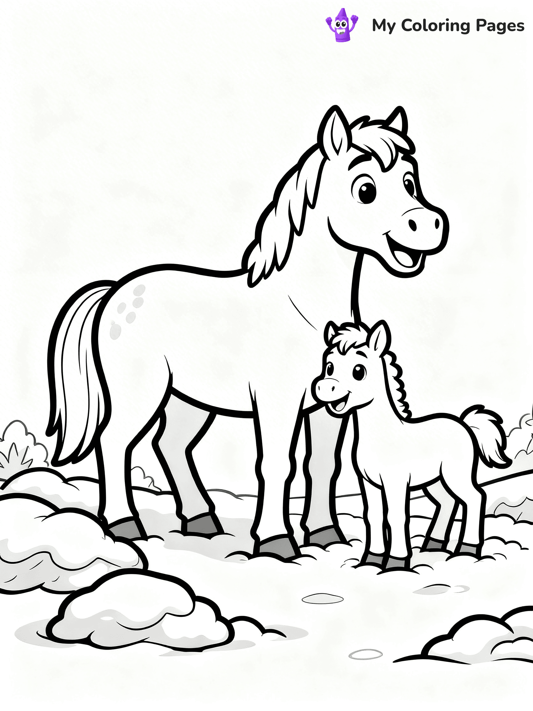 Christmas Horse Coloring Pages - 16