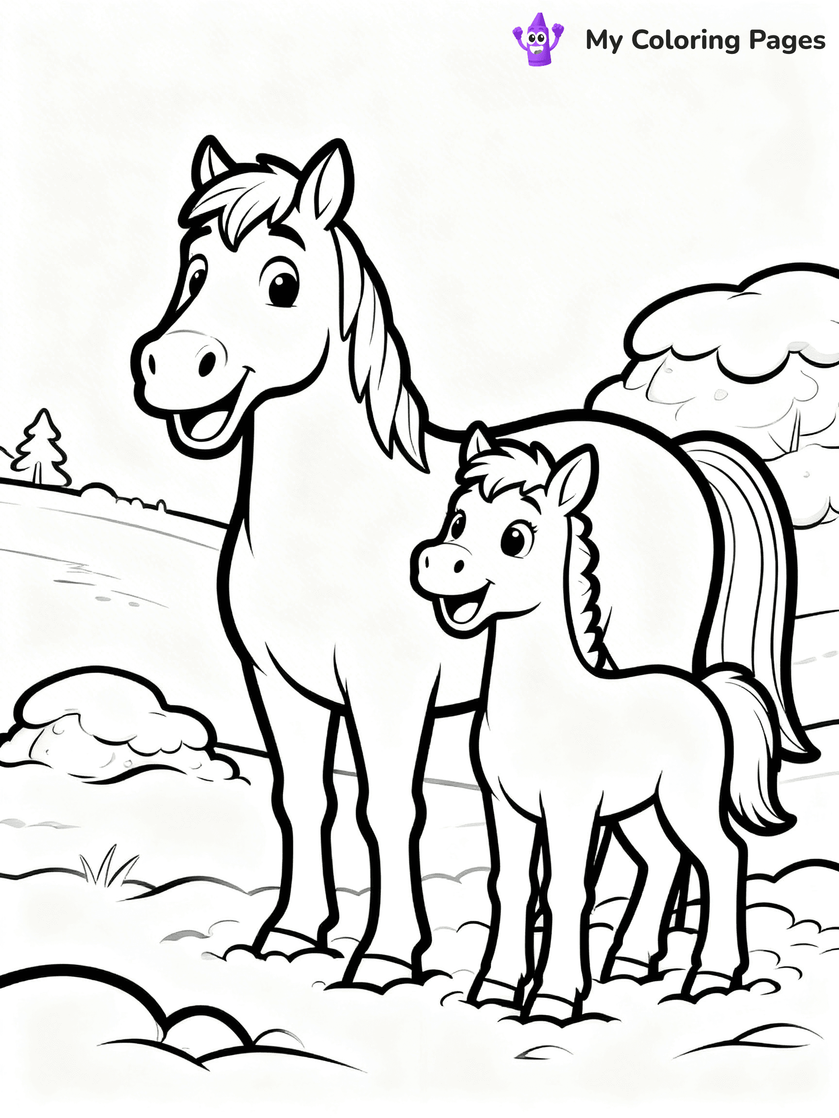Christmas Horse Coloring Pages - 15