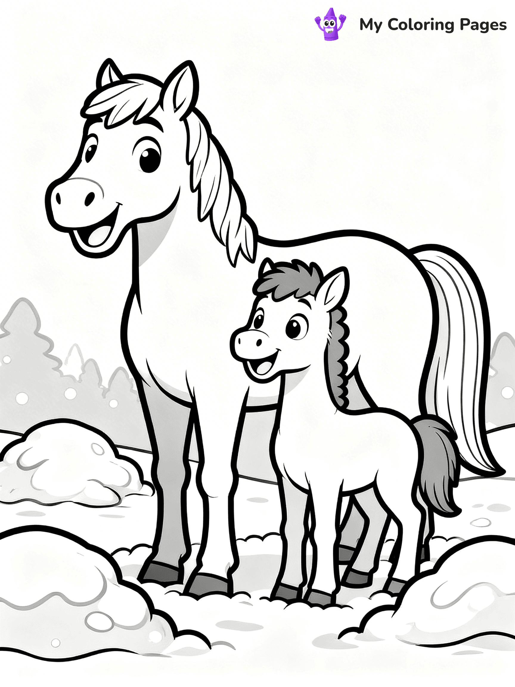 Christmas Horse Coloring Pages - 14