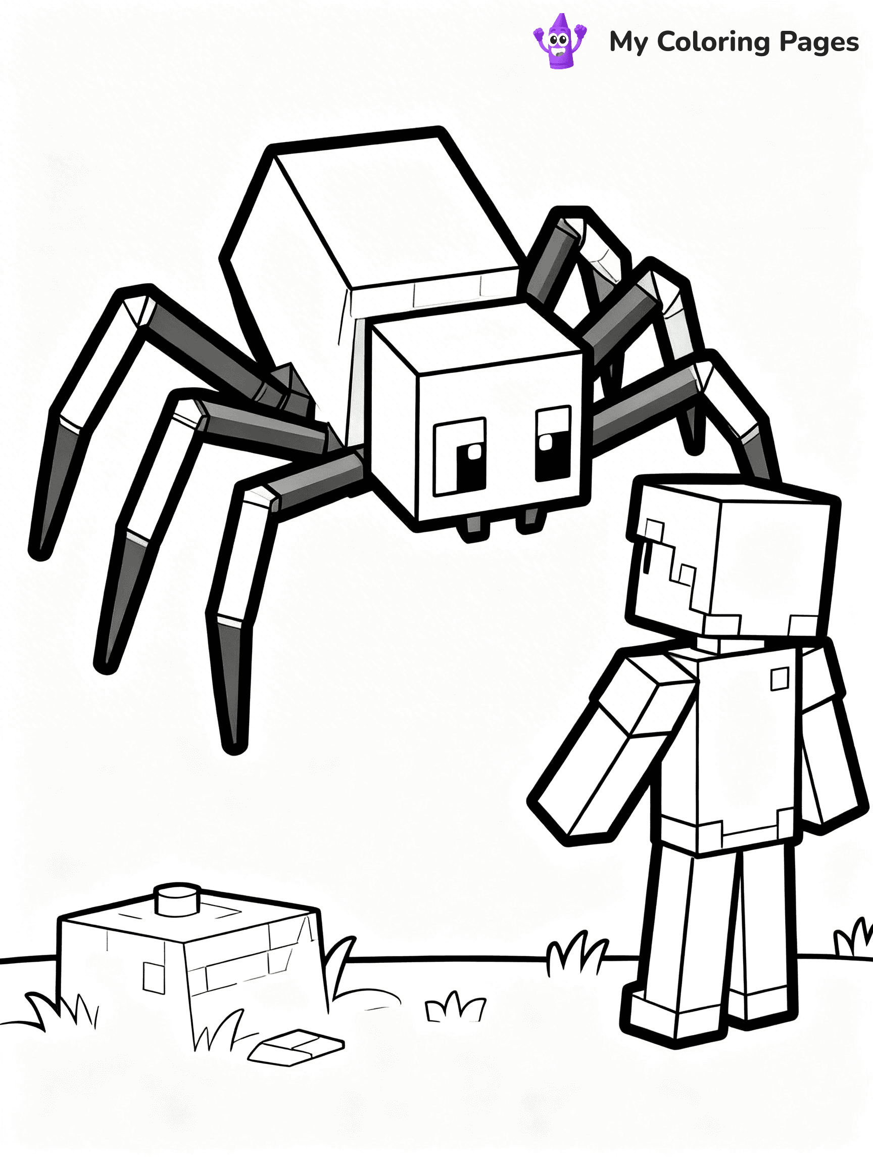 Minecraft Spider Coloring Pages - 19