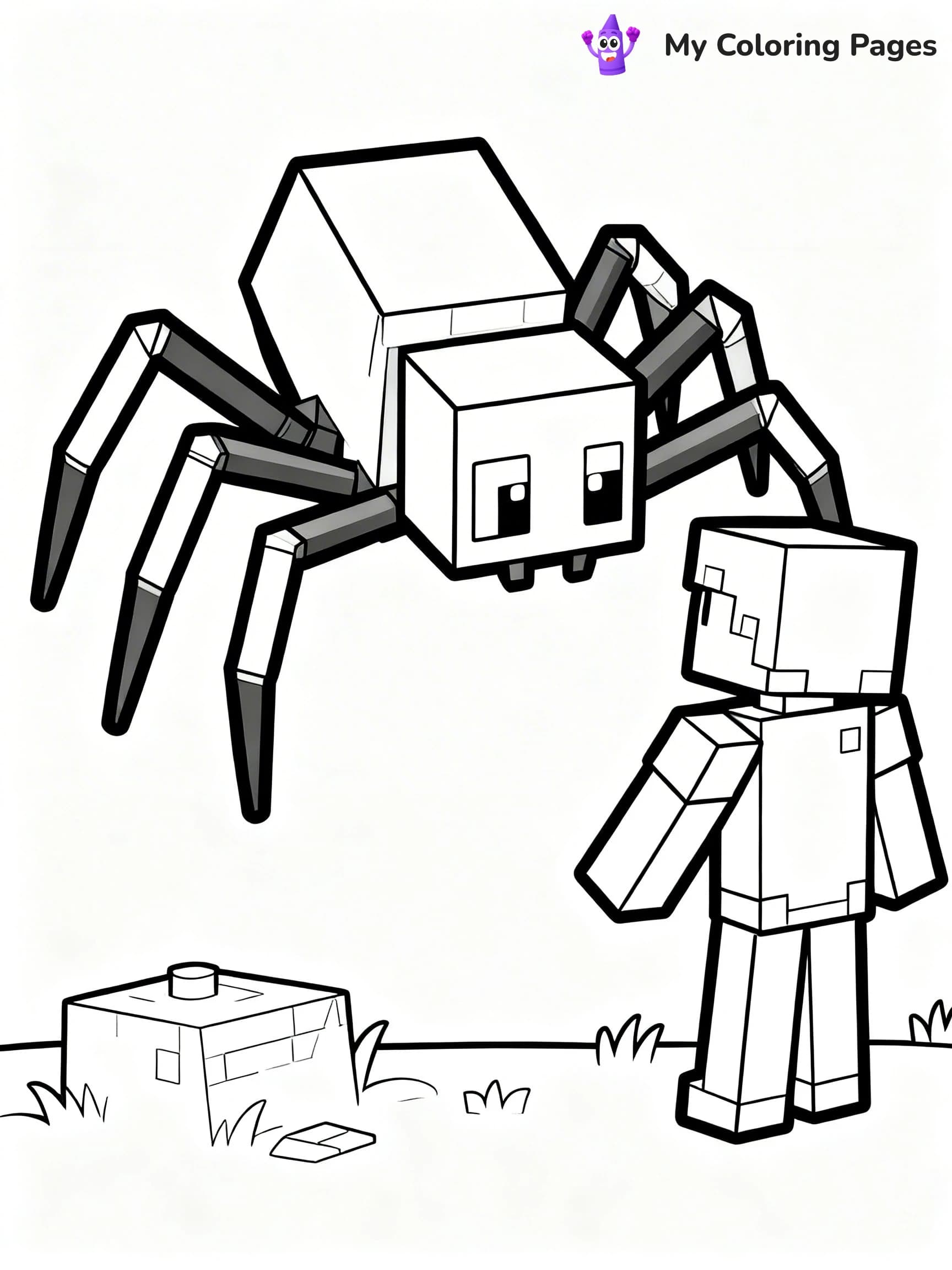 Minecraft Spider Coloring Pages - 19