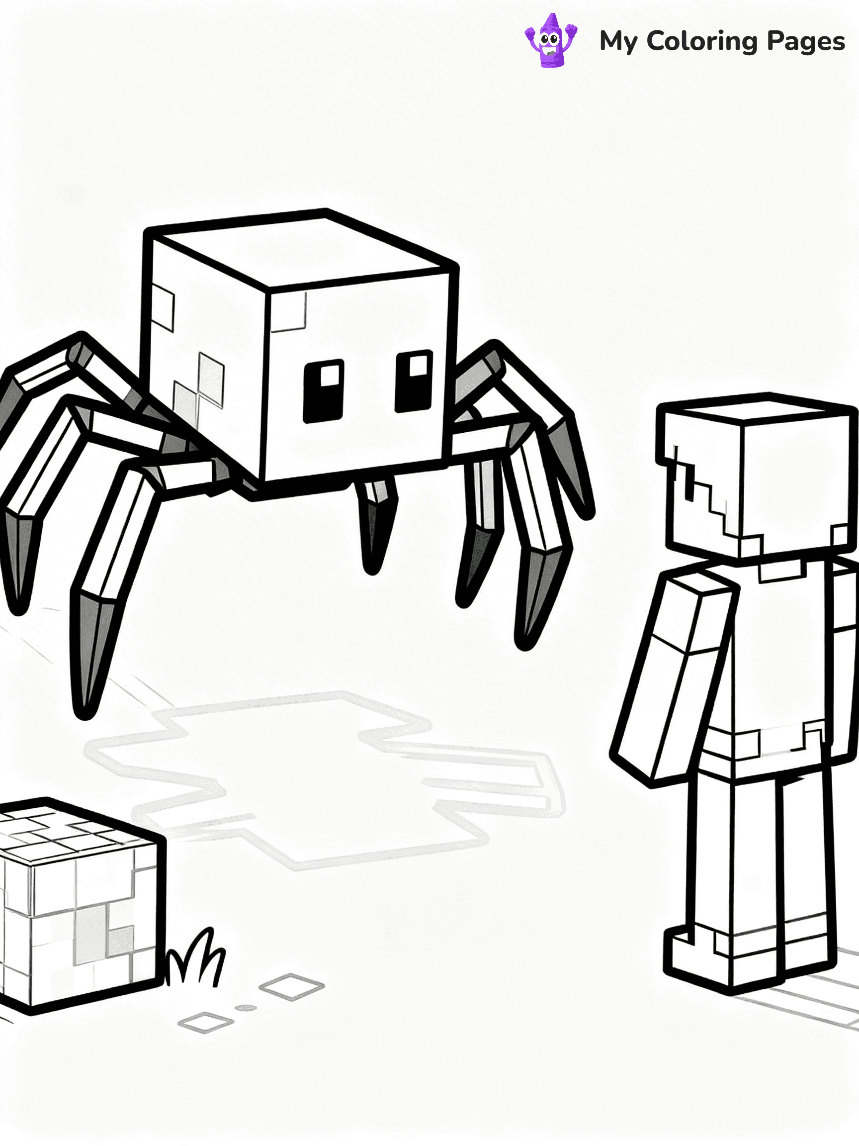 Minecraft Spider Coloring Pages - 18
