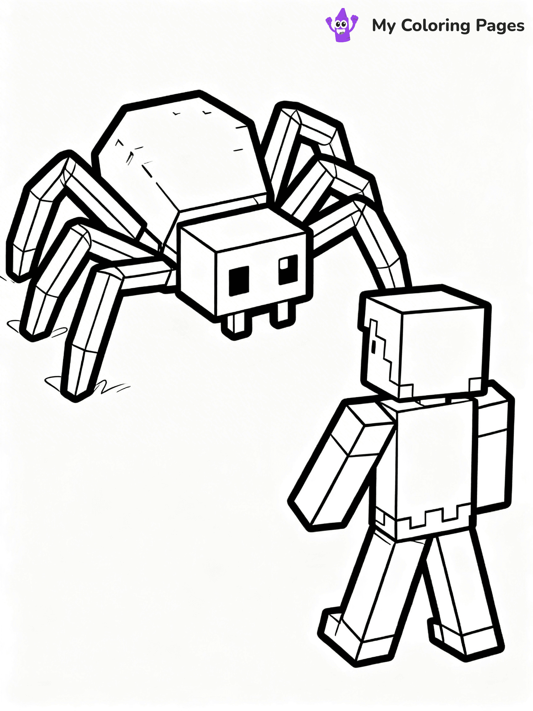 Minecraft Spider Coloring Pages - 17