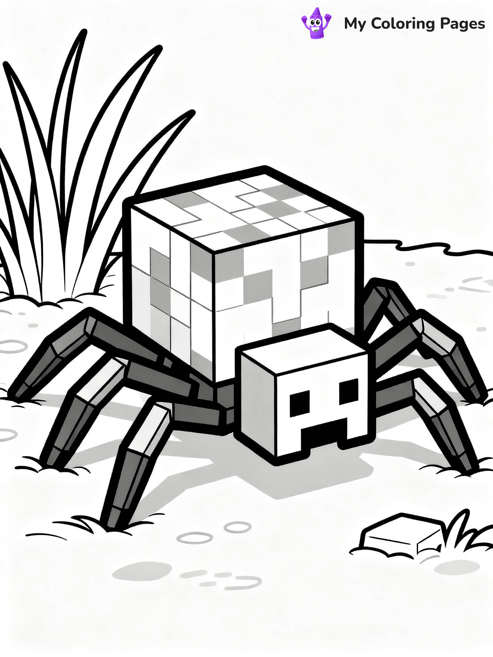 Minecraft Spider Coloring Pages - 1