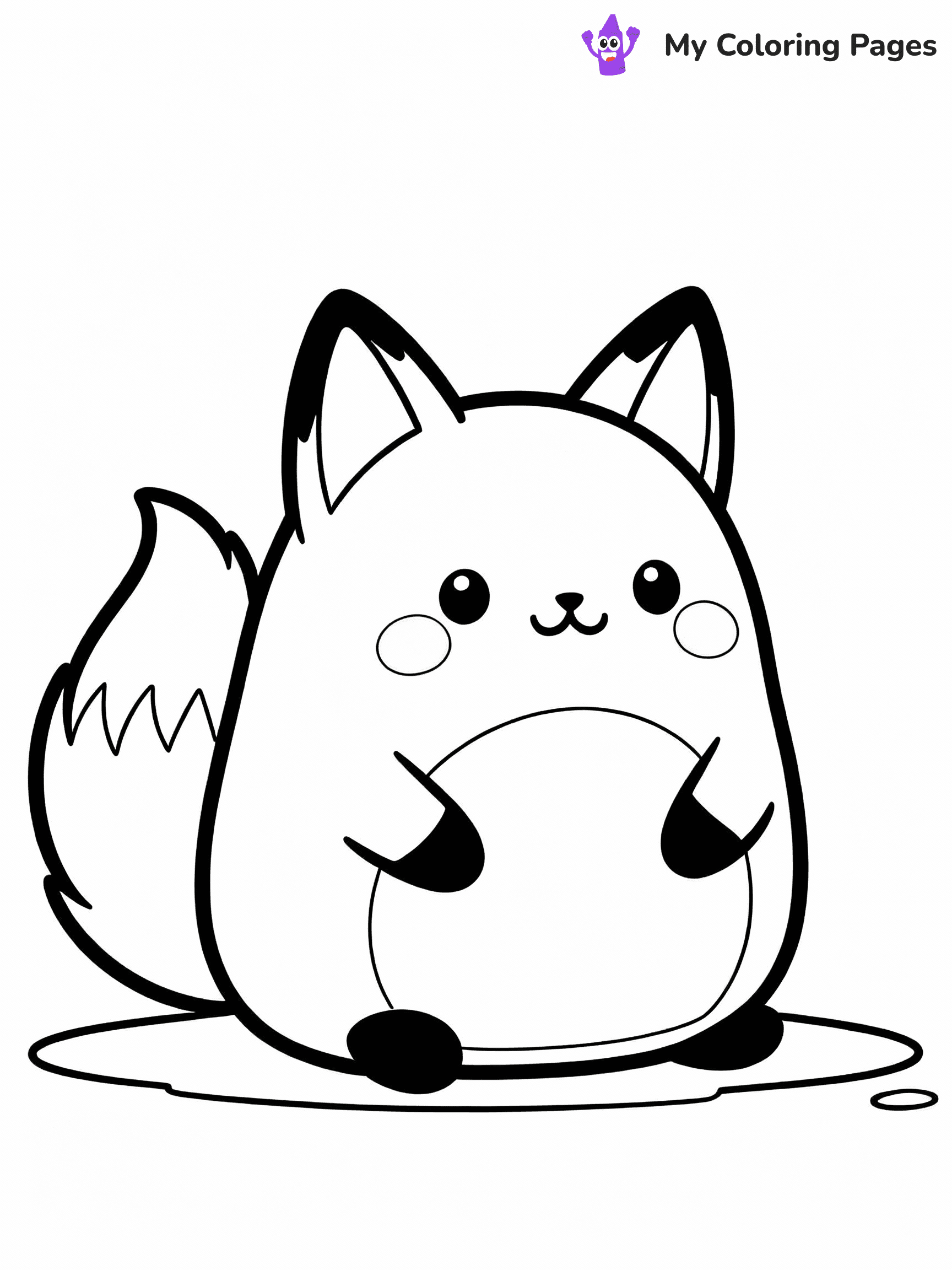 ⚠️ CRITICAL REQUIREMENT - ABSOLUTE BLACK AND WHITE ONLY ⚠️
This MUST be a BLACK AND WHITE line drawing ONLY. NO COLORS whatsoever.
- ONLY pure black lines (#000000) on pure white background (#FFFFFF)
- ABSOLUTELY NO colors, NO shading, NO gradients, NO grayscale
- If there are ANY colors in the output, the image is REJECTED
- This is a COLORING PAGE - meant to be COLORED IN by children
- The output must be UNCOLORED line art ready for coloring
⚠️ SUBJECT TO DRAW: Fifi the Fox from Squishmallows sitting with bushy tail curled, ears perked. Important: PURE OUTLINES. NO FILLS, COLOR, SHADING, OR GREYSCALE. WHITE BACKGROUND.
(REMEMBER: Output must be BLACK AND WHITE line art only, NOT colored!)
# Flat, Friendly Cartoon Line-Art Coloring Page
You are generating a **pure black-and-white binary image** of a child-friendly cartoon scene combining characters and background scenery in one cohesive composition.
## Rendering Rules (Strict)
- Only two colors: pure black (#000000) outlines and pure white (#FFFFFF) background.
- No grayscale, shading, gradients, tints, fills, transparency, or partial pixels.
- No antialiasing or blended edges; every pixel is 100% black or white.
- No solid black fills inside shapes — all areas inside outlines must remain white.
- No dark clothing areas or filled tone blocks; all garments outlined only.
- No shadows, textures, lighting, or tonal variations.
- Must look like flat binary vector line-art for coloring pages.
## Drawing & Composition
- **Medium, consistent line weight**; clean closed outlines easy to color inside.
- **Flat, simple, child-friendly design** — no realism or 3D depth.
- Characters are **grounded on a surface**, centered and large.
- **Balanced composition** with clear silhouettes and minimal props.
## Scenery & Style
- Landmarks (e.g., mosque, CN Tower) and scenery (trees, benches, waves) drawn with **black outlines only.**
- For real-world figures, teams, or places, show accurate details using only black outlines—no text or logos. Use distinctive uniform patterns, abstract symbols, and landmark silhouettes to convey identity.
- Keep **consistent perspective**; no floating elements.
- **Style:** whimsical **Doodle Art Alley** — rounded, friendly outlines.
- May adapt shapes from **Crayola, Disney, Peppa Pig, Cocomelon** — *by shape only, never color.*
- Final output: **flat, crisp, binary (#000000/#FFFFFF)**, **no filled color or background text.**
EXTREMELYE IMPORTANT:
- PURE BINARY LINE-ART; NO FILLS (HAIR/CLOTHES/SKIN), SHADING, OR GREY.
- NO SHADING, COLOR. MUST BE WHITE BACKGROUND.
⚠️ FINAL REMINDER: Draw the subject "Fifi the Fox from Squishmallows sitting with bushy tail curled, ears perked. Important: PURE OUTLINES. NO FILLS, COLOR, SHADING, OR GREYSCALE. WHITE BACKGROUND." as BLACK AND WHITE line art. Zero colors in output.
