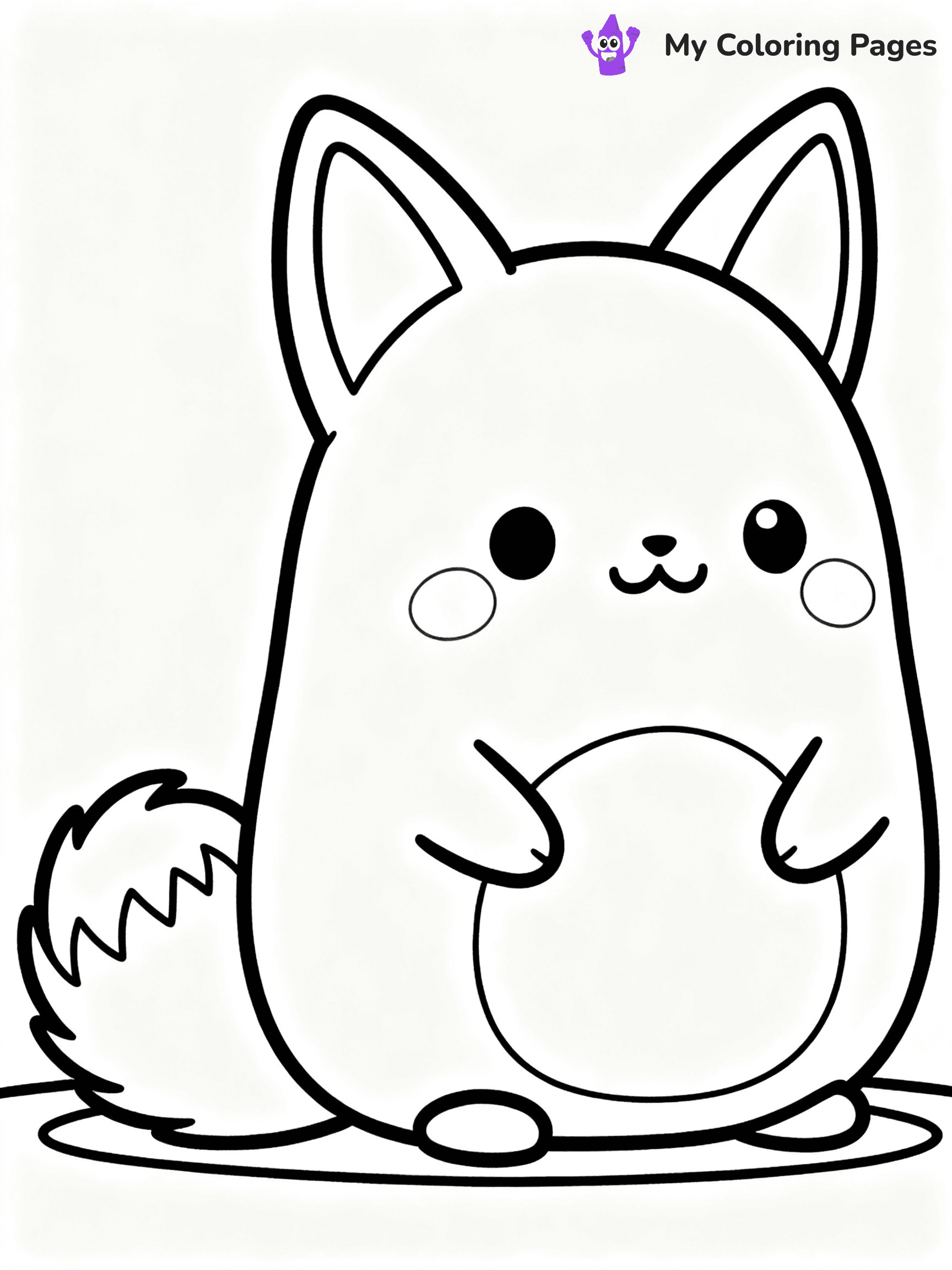 ⚠️ CRITICAL REQUIREMENT - ABSOLUTE BLACK AND WHITE ONLY ⚠️
This MUST be a BLACK AND WHITE line drawing ONLY. NO COLORS whatsoever.
- ONLY pure black lines (#000000) on pure white background (#FFFFFF)
- ABSOLUTELY NO colors, NO shading, NO gradients, NO grayscale
- If there are ANY colors in the output, the image is REJECTED
- This is a COLORING PAGE - meant to be COLORED IN by children
- The output must be UNCOLORED line art ready for coloring
⚠️ SUBJECT TO DRAW: Fifi the Fox from Squishmallows sitting with bushy tail curled, ears perked. Important: PURE OUTLINES. NO FILLS, COLOR, SHADING, OR GREYSCALE. WHITE BACKGROUND.
(REMEMBER: Output must be BLACK AND WHITE line art only, NOT colored!)
# Flat, Friendly Cartoon Line-Art Coloring Page
You are generating a **pure black-and-white binary image** of a child-friendly cartoon scene combining characters and background scenery in one cohesive composition.
## Rendering Rules (Strict)
- Only two colors: pure black (#000000) outlines and pure white (#FFFFFF) background.
- No grayscale, shading, gradients, tints, fills, transparency, or partial pixels.
- No antialiasing or blended edges; every pixel is 100% black or white.
- No solid black fills inside shapes — all areas inside outlines must remain white.
- No dark clothing areas or filled tone blocks; all garments outlined only.
- No shadows, textures, lighting, or tonal variations.
- Must look like flat binary vector line-art for coloring pages.
## Drawing & Composition
- **Medium, consistent line weight**; clean closed outlines easy to color inside.
- **Flat, simple, child-friendly design** — no realism or 3D depth.
- Characters are **grounded on a surface**, centered and large.
- **Balanced composition** with clear silhouettes and minimal props.
## Scenery & Style
- Landmarks (e.g., mosque, CN Tower) and scenery (trees, benches, waves) drawn with **black outlines only.**
- For real-world figures, teams, or places, show accurate details using only black outlines—no text or logos. Use distinctive uniform patterns, abstract symbols, and landmark silhouettes to convey identity.
- Keep **consistent perspective**; no floating elements.
- **Style:** whimsical **Doodle Art Alley** — rounded, friendly outlines.
- May adapt shapes from **Crayola, Disney, Peppa Pig, Cocomelon** — *by shape only, never color.*
- Final output: **flat, crisp, binary (#000000/#FFFFFF)**, **no filled color or background text.**
EXTREMELYE IMPORTANT:
- PURE BINARY LINE-ART; NO FILLS (HAIR/CLOTHES/SKIN), SHADING, OR GREY.
- NO SHADING, COLOR. MUST BE WHITE BACKGROUND.
⚠️ FINAL REMINDER: Draw the subject "Fifi the Fox from Squishmallows sitting with bushy tail curled, ears perked. Important: PURE OUTLINES. NO FILLS, COLOR, SHADING, OR GREYSCALE. WHITE BACKGROUND." as BLACK AND WHITE line art. Zero colors in output.
