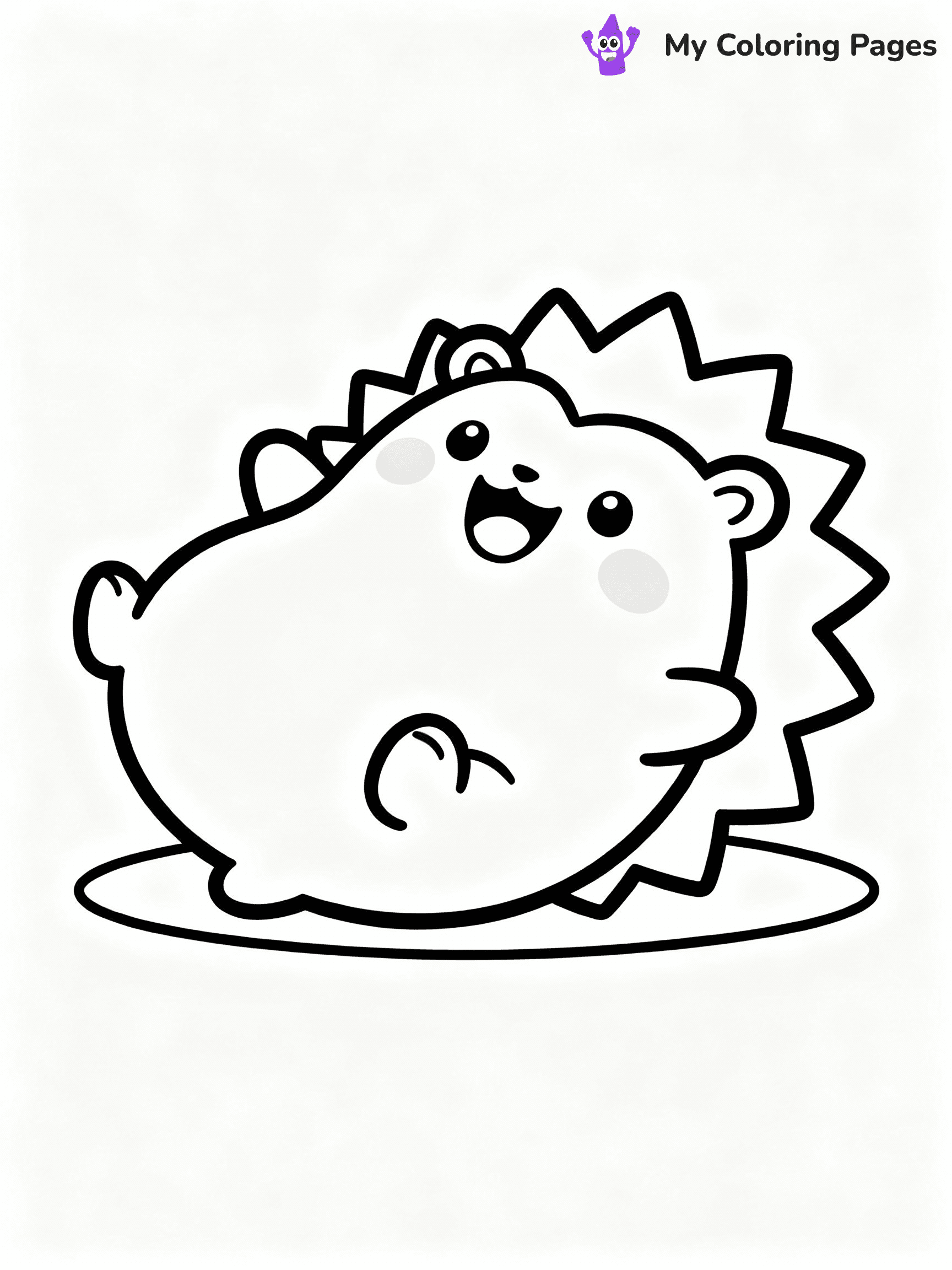 ⚠️ CRITICAL REQUIREMENT - ABSOLUTE BLACK AND WHITE ONLY ⚠️
This MUST be a BLACK AND WHITE line drawing ONLY. NO COLORS whatsoever.
- ONLY pure black lines (#000000) on pure white background (#FFFFFF)
- ABSOLUTELY NO colors, NO shading, NO gradients, NO grayscale
- If there are ANY colors in the output, the image is REJECTED
- This is a COLORING PAGE - meant to be COLORED IN by children
- The output must be UNCOLORED line art ready for coloring
⚠️ SUBJECT TO DRAW: Hans the Hedgehog from Squishmallows rolling on back, spines visible, smile wide. Important: PURE OUTLINES. NO FILLS, COLOR, SHADING, OR GREYSCALE. WHITE BACKGROUND.
(REMEMBER: Output must be BLACK AND WHITE line art only, NOT colored!)
# Flat, Friendly Cartoon Line-Art Coloring Page
You are generating a **pure black-and-white binary image** of a child-friendly cartoon scene combining characters and background scenery in one cohesive composition.
## Rendering Rules (Strict)
- Only two colors: pure black (#000000) outlines and pure white (#FFFFFF) background.
- No grayscale, shading, gradients, tints, fills, transparency, or partial pixels.
- No antialiasing or blended edges; every pixel is 100% black or white.
- No solid black fills inside shapes — all areas inside outlines must remain white.
- No dark clothing areas or filled tone blocks; all garments outlined only.
- No shadows, textures, lighting, or tonal variations.
- Must look like flat binary vector line-art for coloring pages.
## Drawing & Composition
- **Medium, consistent line weight**; clean closed outlines easy to color inside.
- **Flat, simple, child-friendly design** — no realism or 3D depth.
- Characters are **grounded on a surface**, centered and large.
- **Balanced composition** with clear silhouettes and minimal props.
## Scenery & Style
- Landmarks (e.g., mosque, CN Tower) and scenery (trees, benches, waves) drawn with **black outlines only.**
- For real-world figures, teams, or places, show accurate details using only black outlines—no text or logos. Use distinctive uniform patterns, abstract symbols, and landmark silhouettes to convey identity.
- Keep **consistent perspective**; no floating elements.
- **Style:** whimsical **Doodle Art Alley** — rounded, friendly outlines.
- May adapt shapes from **Crayola, Disney, Peppa Pig, Cocomelon** — *by shape only, never color.*
- Final output: **flat, crisp, binary (#000000/#FFFFFF)**, **no filled color or background text.**
EXTREMELYE IMPORTANT:
- PURE BINARY LINE-ART; NO FILLS (HAIR/CLOTHES/SKIN), SHADING, OR GREY.
- NO SHADING, COLOR. MUST BE WHITE BACKGROUND.
⚠️ FINAL REMINDER: Draw the subject "Hans the Hedgehog from Squishmallows rolling on back, spines visible, smile wide. Important: PURE OUTLINES. NO FILLS, COLOR, SHADING, OR GREYSCALE. WHITE BACKGROUND." as BLACK AND WHITE line art. Zero colors in output.