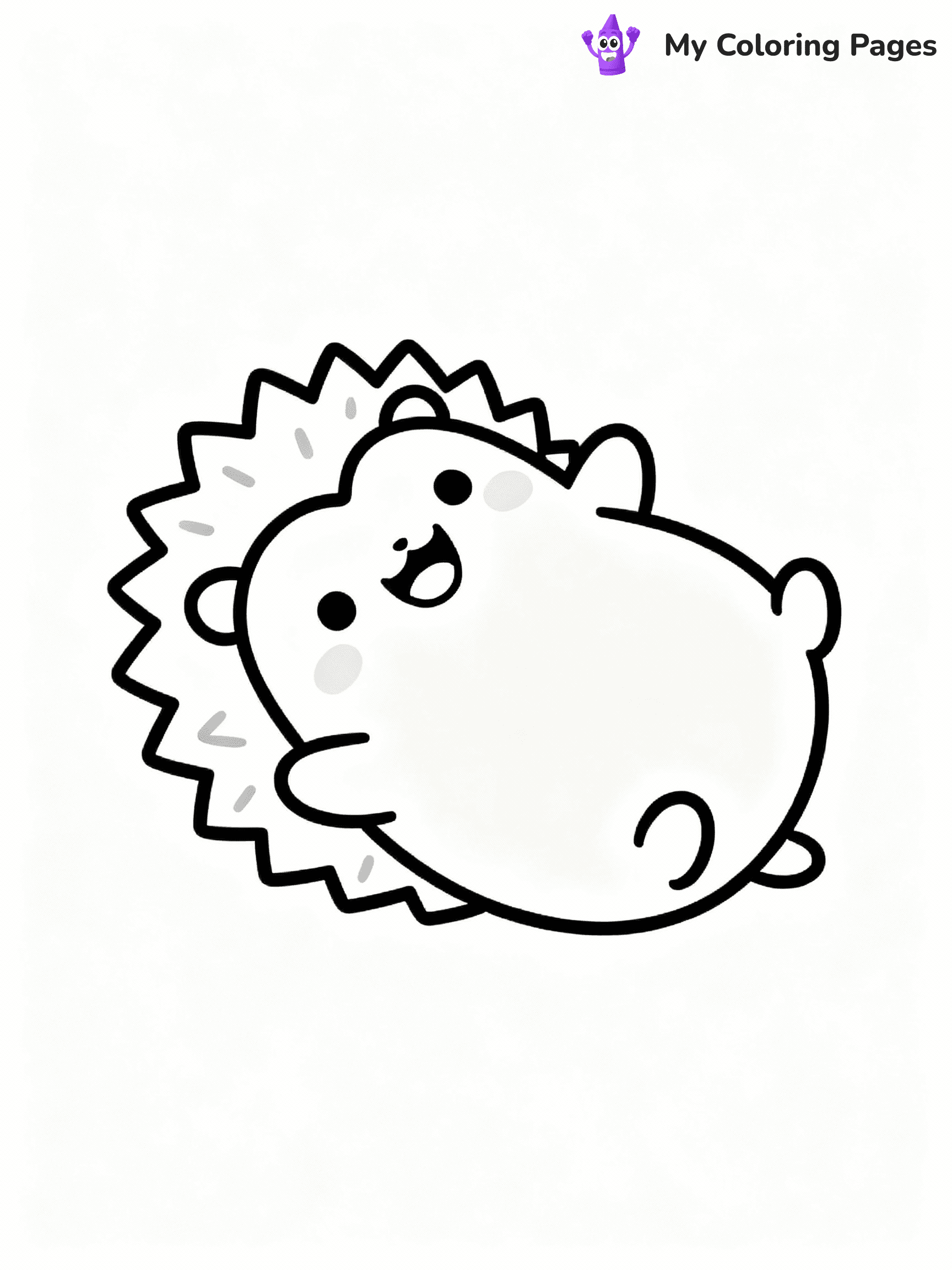 ⚠️ CRITICAL REQUIREMENT - ABSOLUTE BLACK AND WHITE ONLY ⚠️
This MUST be a BLACK AND WHITE line drawing ONLY. NO COLORS whatsoever.
- ONLY pure black lines (#000000) on pure white background (#FFFFFF)
- ABSOLUTELY NO colors, NO shading, NO gradients, NO grayscale
- If there are ANY colors in the output, the image is REJECTED
- This is a COLORING PAGE - meant to be COLORED IN by children
- The output must be UNCOLORED line art ready for coloring
⚠️ SUBJECT TO DRAW: Hans the Hedgehog from Squishmallows rolling on back, spines visible, smile wide. Important: PURE OUTLINES. NO FILLS, COLOR, SHADING, OR GREYSCALE. WHITE BACKGROUND.
(REMEMBER: Output must be BLACK AND WHITE line art only, NOT colored!)
# Flat, Friendly Cartoon Line-Art Coloring Page
You are generating a **pure black-and-white binary image** of a child-friendly cartoon scene combining characters and background scenery in one cohesive composition.
## Rendering Rules (Strict)
- Only two colors: pure black (#000000) outlines and pure white (#FFFFFF) background.
- No grayscale, shading, gradients, tints, fills, transparency, or partial pixels.
- No antialiasing or blended edges; every pixel is 100% black or white.
- No solid black fills inside shapes — all areas inside outlines must remain white.
- No dark clothing areas or filled tone blocks; all garments outlined only.
- No shadows, textures, lighting, or tonal variations.
- Must look like flat binary vector line-art for coloring pages.
## Drawing & Composition
- **Medium, consistent line weight**; clean closed outlines easy to color inside.
- **Flat, simple, child-friendly design** — no realism or 3D depth.
- Characters are **grounded on a surface**, centered and large.
- **Balanced composition** with clear silhouettes and minimal props.
## Scenery & Style
- Landmarks (e.g., mosque, CN Tower) and scenery (trees, benches, waves) drawn with **black outlines only.**
- For real-world figures, teams, or places, show accurate details using only black outlines—no text or logos. Use distinctive uniform patterns, abstract symbols, and landmark silhouettes to convey identity.
- Keep **consistent perspective**; no floating elements.
- **Style:** whimsical **Doodle Art Alley** — rounded, friendly outlines.
- May adapt shapes from **Crayola, Disney, Peppa Pig, Cocomelon** — *by shape only, never color.*
- Final output: **flat, crisp, binary (#000000/#FFFFFF)**, **no filled color or background text.**
EXTREMELYE IMPORTANT:
- PURE BINARY LINE-ART; NO FILLS (HAIR/CLOTHES/SKIN), SHADING, OR GREY.
- NO SHADING, COLOR. MUST BE WHITE BACKGROUND.
⚠️ FINAL REMINDER: Draw the subject "Hans the Hedgehog from Squishmallows rolling on back, spines visible, smile wide. Important: PURE OUTLINES. NO FILLS, COLOR, SHADING, OR GREYSCALE. WHITE BACKGROUND." as BLACK AND WHITE line art. Zero colors in output.