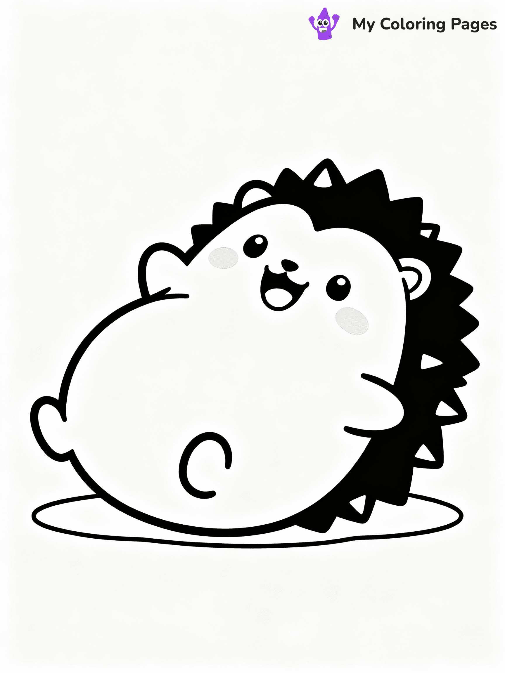 ⚠️ CRITICAL REQUIREMENT - ABSOLUTE BLACK AND WHITE ONLY ⚠️
This MUST be a BLACK AND WHITE line drawing ONLY. NO COLORS whatsoever.
- ONLY pure black lines (#000000) on pure white background (#FFFFFF)
- ABSOLUTELY NO colors, NO shading, NO gradients, NO grayscale
- If there are ANY colors in the output, the image is REJECTED
- This is a COLORING PAGE - meant to be COLORED IN by children
- The output must be UNCOLORED line art ready for coloring
⚠️ SUBJECT TO DRAW: Hans the Hedgehog from Squishmallows rolling on back, spines visible, smile wide. Important: PURE OUTLINES. NO FILLS, COLOR, SHADING, OR GREYSCALE. WHITE BACKGROUND.
(REMEMBER: Output must be BLACK AND WHITE line art only, NOT colored!)
# Flat, Friendly Cartoon Line-Art Coloring Page
You are generating a **pure black-and-white binary image** of a child-friendly cartoon scene combining characters and background scenery in one cohesive composition.
## Rendering Rules (Strict)
- Only two colors: pure black (#000000) outlines and pure white (#FFFFFF) background.
- No grayscale, shading, gradients, tints, fills, transparency, or partial pixels.
- No antialiasing or blended edges; every pixel is 100% black or white.
- No solid black fills inside shapes — all areas inside outlines must remain white.
- No dark clothing areas or filled tone blocks; all garments outlined only.
- No shadows, textures, lighting, or tonal variations.
- Must look like flat binary vector line-art for coloring pages.
## Drawing & Composition
- **Medium, consistent line weight**; clean closed outlines easy to color inside.
- **Flat, simple, child-friendly design** — no realism or 3D depth.
- Characters are **grounded on a surface**, centered and large.
- **Balanced composition** with clear silhouettes and minimal props.
## Scenery & Style
- Landmarks (e.g., mosque, CN Tower) and scenery (trees, benches, waves) drawn with **black outlines only.**
- For real-world figures, teams, or places, show accurate details using only black outlines—no text or logos. Use distinctive uniform patterns, abstract symbols, and landmark silhouettes to convey identity.
- Keep **consistent perspective**; no floating elements.
- **Style:** whimsical **Doodle Art Alley** — rounded, friendly outlines.
- May adapt shapes from **Crayola, Disney, Peppa Pig, Cocomelon** — *by shape only, never color.*
- Final output: **flat, crisp, binary (#000000/#FFFFFF)**, **no filled color or background text.**
EXTREMELYE IMPORTANT:
- PURE BINARY LINE-ART; NO FILLS (HAIR/CLOTHES/SKIN), SHADING, OR GREY.
- NO SHADING, COLOR. MUST BE WHITE BACKGROUND.
⚠️ FINAL REMINDER: Draw the subject "Hans the Hedgehog from Squishmallows rolling on back, spines visible, smile wide. Important: PURE OUTLINES. NO FILLS, COLOR, SHADING, OR GREYSCALE. WHITE BACKGROUND." as BLACK AND WHITE line art. Zero colors in output.