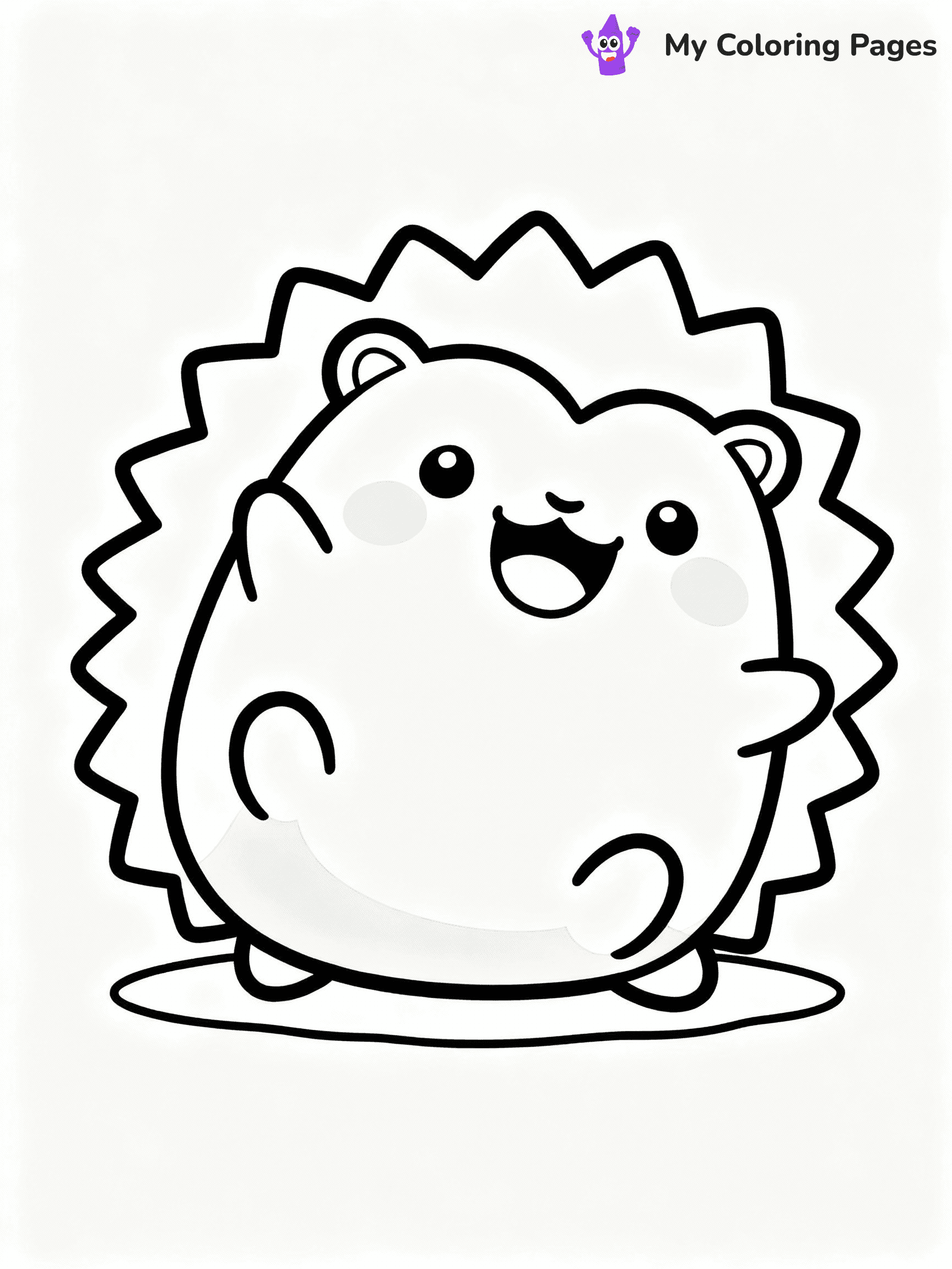 ⚠️ CRITICAL REQUIREMENT - ABSOLUTE BLACK AND WHITE ONLY ⚠️
This MUST be a BLACK AND WHITE line drawing ONLY. NO COLORS whatsoever.
- ONLY pure black lines (#000000) on pure white background (#FFFFFF)
- ABSOLUTELY NO colors, NO shading, NO gradients, NO grayscale
- If there are ANY colors in the output, the image is REJECTED
- This is a COLORING PAGE - meant to be COLORED IN by children
- The output must be UNCOLORED line art ready for coloring
⚠️ SUBJECT TO DRAW: Hans the Hedgehog from Squishmallows rolling on back, spines visible, smile wide. Important: PURE OUTLINES. NO FILLS, COLOR, SHADING, OR GREYSCALE. WHITE BACKGROUND.
(REMEMBER: Output must be BLACK AND WHITE line art only, NOT colored!)
# Flat, Friendly Cartoon Line-Art Coloring Page
You are generating a **pure black-and-white binary image** of a child-friendly cartoon scene combining characters and background scenery in one cohesive composition.
## Rendering Rules (Strict)
- Only two colors: pure black (#000000) outlines and pure white (#FFFFFF) background.
- No grayscale, shading, gradients, tints, fills, transparency, or partial pixels.
- No antialiasing or blended edges; every pixel is 100% black or white.
- No solid black fills inside shapes — all areas inside outlines must remain white.
- No dark clothing areas or filled tone blocks; all garments outlined only.
- No shadows, textures, lighting, or tonal variations.
- Must look like flat binary vector line-art for coloring pages.
## Drawing & Composition
- **Medium, consistent line weight**; clean closed outlines easy to color inside.
- **Flat, simple, child-friendly design** — no realism or 3D depth.
- Characters are **grounded on a surface**, centered and large.
- **Balanced composition** with clear silhouettes and minimal props.
## Scenery & Style
- Landmarks (e.g., mosque, CN Tower) and scenery (trees, benches, waves) drawn with **black outlines only.**
- For real-world figures, teams, or places, show accurate details using only black outlines—no text or logos. Use distinctive uniform patterns, abstract symbols, and landmark silhouettes to convey identity.
- Keep **consistent perspective**; no floating elements.
- **Style:** whimsical **Doodle Art Alley** — rounded, friendly outlines.
- May adapt shapes from **Crayola, Disney, Peppa Pig, Cocomelon** — *by shape only, never color.*
- Final output: **flat, crisp, binary (#000000/#FFFFFF)**, **no filled color or background text.**
EXTREMELYE IMPORTANT:
- PURE BINARY LINE-ART; NO FILLS (HAIR/CLOTHES/SKIN), SHADING, OR GREY.
- NO SHADING, COLOR. MUST BE WHITE BACKGROUND.
⚠️ FINAL REMINDER: Draw the subject "Hans the Hedgehog from Squishmallows rolling on back, spines visible, smile wide. Important: PURE OUTLINES. NO FILLS, COLOR, SHADING, OR GREYSCALE. WHITE BACKGROUND." as BLACK AND WHITE line art. Zero colors in output.