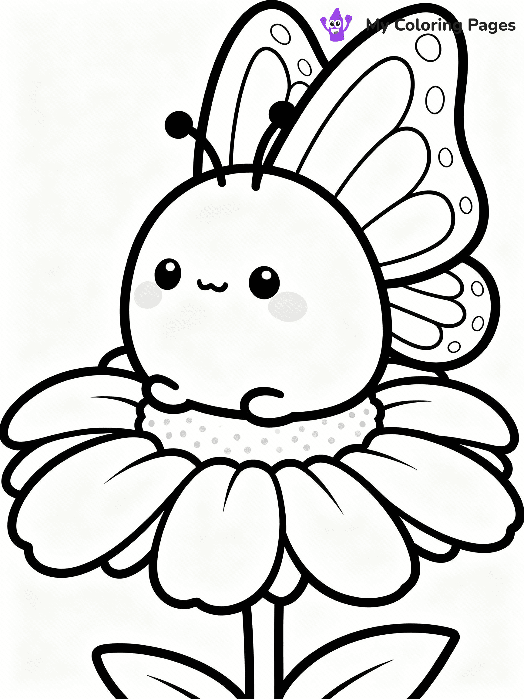 ⚠️ CRITICAL REQUIREMENT - ABSOLUTE BLACK AND WHITE ONLY ⚠️
This MUST be a BLACK AND WHITE line drawing ONLY. NO COLORS whatsoever.
- ONLY pure black lines (#000000) on pure white background (#FFFFFF)
- ABSOLUTELY NO colors, NO shading, NO gradients, NO grayscale
- If there are ANY colors in the output, the image is REJECTED
- This is a COLORING PAGE - meant to be COLORED IN by children
- The output must be UNCOLORED line art ready for coloring
⚠️ SUBJECT TO DRAW: Maribel the Butterfly from Squishmallows resting on a flower, wings folded. Important: PURE OUTLINES. NO FILLS, COLOR, SHADING, OR GREYSCALE. WHITE BACKGROUND.
(REMEMBER: Output must be BLACK AND WHITE line art only, NOT colored!)
# Flat, Friendly Cartoon Line-Art Coloring Page
You are generating a **pure black-and-white binary image** of a child-friendly cartoon scene combining characters and background scenery in one cohesive composition.
## Rendering Rules (Strict)
- Only two colors: pure black (#000000) outlines and pure white (#FFFFFF) background.
- No grayscale, shading, gradients, tints, fills, transparency, or partial pixels.
- No antialiasing or blended edges; every pixel is 100% black or white.
- No solid black fills inside shapes — all areas inside outlines must remain white.
- No dark clothing areas or filled tone blocks; all garments outlined only.
- No shadows, textures, lighting, or tonal variations.
- Must look like flat binary vector line-art for coloring pages.
## Drawing & Composition
- **Medium, consistent line weight**; clean closed outlines easy to color inside.
- **Flat, simple, child-friendly design** — no realism or 3D depth.
- Characters are **grounded on a surface**, centered and large.
- **Balanced composition** with clear silhouettes and minimal props.
## Scenery & Style
- Landmarks (e.g., mosque, CN Tower) and scenery (trees, benches, waves) drawn with **black outlines only.**
- For real-world figures, teams, or places, show accurate details using only black outlines—no text or logos. Use distinctive uniform patterns, abstract symbols, and landmark silhouettes to convey identity.
- Keep **consistent perspective**; no floating elements.
- **Style:** whimsical **Doodle Art Alley** — rounded, friendly outlines.
- May adapt shapes from **Crayola, Disney, Peppa Pig, Cocomelon** — *by shape only, never color.*
- Final output: **flat, crisp, binary (#000000/#FFFFFF)**, **no filled color or background text.**
EXTREMELYE IMPORTANT:
- PURE BINARY LINE-ART; NO FILLS (HAIR/CLOTHES/SKIN), SHADING, OR GREY.
- NO SHADING, COLOR. MUST BE WHITE BACKGROUND.
⚠️ FINAL REMINDER: Draw the subject "Maribel the Butterfly from Squishmallows resting on a flower, wings folded. Important: PURE OUTLINES. NO FILLS, COLOR, SHADING, OR GREYSCALE. WHITE BACKGROUND." as BLACK AND WHITE line art. Zero colors in output.