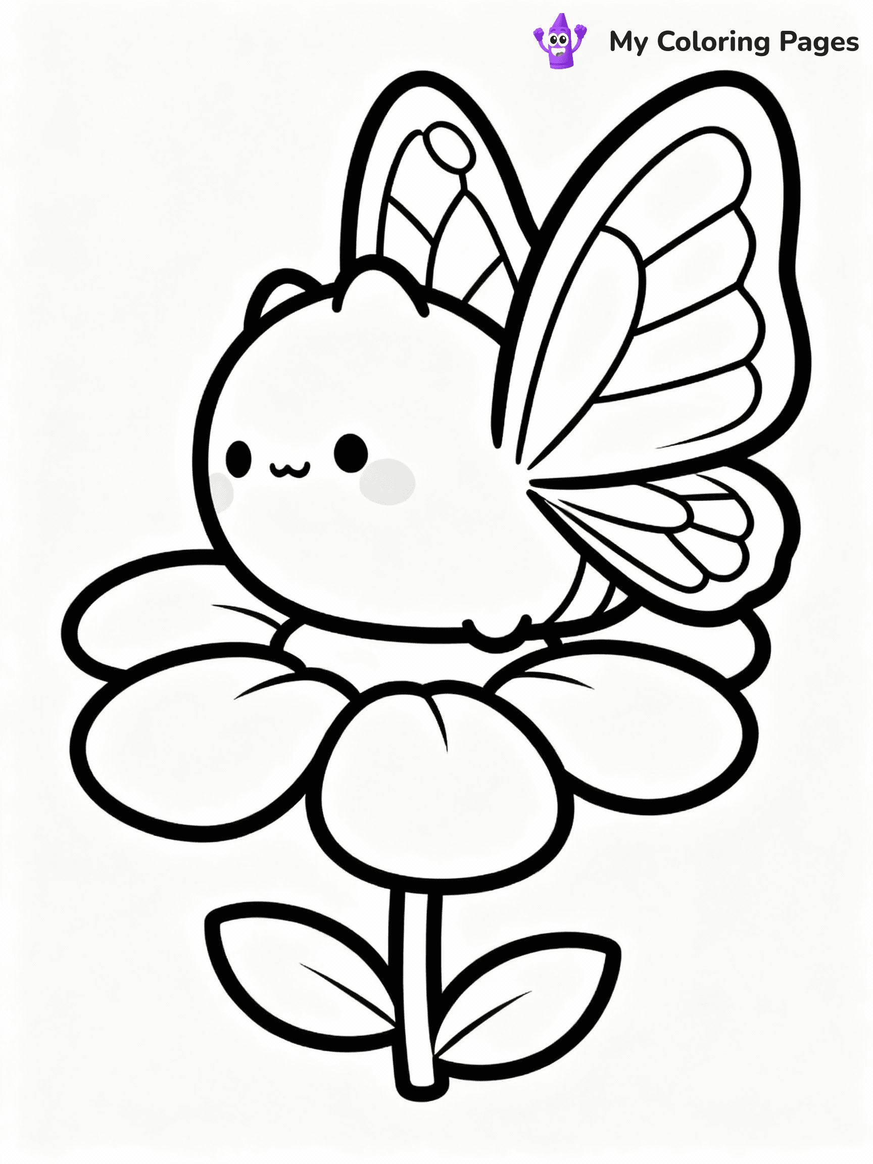 ⚠️ CRITICAL REQUIREMENT - ABSOLUTE BLACK AND WHITE ONLY ⚠️
This MUST be a BLACK AND WHITE line drawing ONLY. NO COLORS whatsoever.
- ONLY pure black lines (#000000) on pure white background (#FFFFFF)
- ABSOLUTELY NO colors, NO shading, NO gradients, NO grayscale
- If there are ANY colors in the output, the image is REJECTED
- This is a COLORING PAGE - meant to be COLORED IN by children
- The output must be UNCOLORED line art ready for coloring
⚠️ SUBJECT TO DRAW: Maribel the Butterfly from Squishmallows resting on a flower, wings folded. Important: PURE OUTLINES. NO FILLS, COLOR, SHADING, OR GREYSCALE. WHITE BACKGROUND.
(REMEMBER: Output must be BLACK AND WHITE line art only, NOT colored!)
# Flat, Friendly Cartoon Line-Art Coloring Page
You are generating a **pure black-and-white binary image** of a child-friendly cartoon scene combining characters and background scenery in one cohesive composition.
## Rendering Rules (Strict)
- Only two colors: pure black (#000000) outlines and pure white (#FFFFFF) background.
- No grayscale, shading, gradients, tints, fills, transparency, or partial pixels.
- No antialiasing or blended edges; every pixel is 100% black or white.
- No solid black fills inside shapes — all areas inside outlines must remain white.
- No dark clothing areas or filled tone blocks; all garments outlined only.
- No shadows, textures, lighting, or tonal variations.
- Must look like flat binary vector line-art for coloring pages.
## Drawing & Composition
- **Medium, consistent line weight**; clean closed outlines easy to color inside.
- **Flat, simple, child-friendly design** — no realism or 3D depth.
- Characters are **grounded on a surface**, centered and large.
- **Balanced composition** with clear silhouettes and minimal props.
## Scenery & Style
- Landmarks (e.g., mosque, CN Tower) and scenery (trees, benches, waves) drawn with **black outlines only.**
- For real-world figures, teams, or places, show accurate details using only black outlines—no text or logos. Use distinctive uniform patterns, abstract symbols, and landmark silhouettes to convey identity.
- Keep **consistent perspective**; no floating elements.
- **Style:** whimsical **Doodle Art Alley** — rounded, friendly outlines.
- May adapt shapes from **Crayola, Disney, Peppa Pig, Cocomelon** — *by shape only, never color.*
- Final output: **flat, crisp, binary (#000000/#FFFFFF)**, **no filled color or background text.**
EXTREMELYE IMPORTANT:
- PURE BINARY LINE-ART; NO FILLS (HAIR/CLOTHES/SKIN), SHADING, OR GREY.
- NO SHADING, COLOR. MUST BE WHITE BACKGROUND.
⚠️ FINAL REMINDER: Draw the subject "Maribel the Butterfly from Squishmallows resting on a flower, wings folded. Important: PURE OUTLINES. NO FILLS, COLOR, SHADING, OR GREYSCALE. WHITE BACKGROUND." as BLACK AND WHITE line art. Zero colors in output.