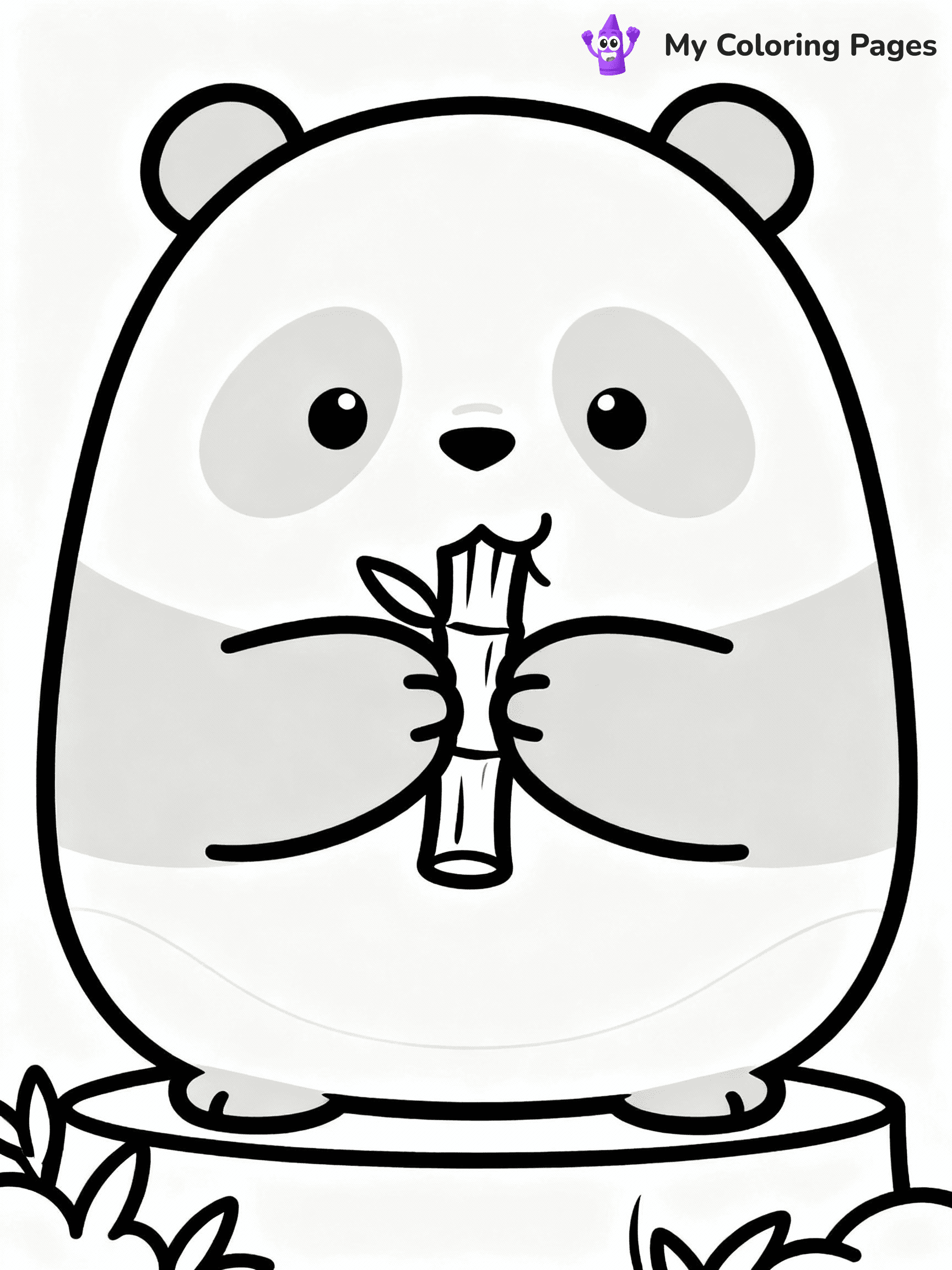 ⚠️ CRITICAL REQUIREMENT - ABSOLUTE BLACK AND WHITE ONLY ⚠️
This MUST be a BLACK AND WHITE line drawing ONLY. NO COLORS whatsoever.
- ONLY pure black lines (#000000) on pure white background (#FFFFFF)
- ABSOLUTELY NO colors, NO shading, NO gradients, NO grayscale
- If there are ANY colors in the output, the image is REJECTED
- This is a COLORING PAGE - meant to be COLORED IN by children
- The output must be UNCOLORED line art ready for coloring
⚠️ SUBJECT TO DRAW: Stanley the Panda from Squishmallows munching bamboo, paws holding stalk. Important: PURE OUTLINES. NO FILLS, COLOR, SHADING, OR GREYSCALE. WHITE BACKGROUND.
(REMEMBER: Output must be BLACK AND WHITE line art only, NOT colored!)
# Flat, Friendly Cartoon Line-Art Coloring Page
You are generating a **pure black-and-white binary image** of a child-friendly cartoon scene combining characters and background scenery in one cohesive composition.
## Rendering Rules (Strict)
- Only two colors: pure black (#000000) outlines and pure white (#FFFFFF) background.
- No grayscale, shading, gradients, tints, fills, transparency, or partial pixels.
- No antialiasing or blended edges; every pixel is 100% black or white.
- No solid black fills inside shapes — all areas inside outlines must remain white.
- No dark clothing areas or filled tone blocks; all garments outlined only.
- No shadows, textures, lighting, or tonal variations.
- Must look like flat binary vector line-art for coloring pages.
## Drawing & Composition
- **Medium, consistent line weight**; clean closed outlines easy to color inside.
- **Flat, simple, child-friendly design** — no realism or 3D depth.
- Characters are **grounded on a surface**, centered and large.
- **Balanced composition** with clear silhouettes and minimal props.
## Scenery & Style
- Landmarks (e.g., mosque, CN Tower) and scenery (trees, benches, waves) drawn with **black outlines only.**
- For real-world figures, teams, or places, show accurate details using only black outlines—no text or logos. Use distinctive uniform patterns, abstract symbols, and landmark silhouettes to convey identity.
- Keep **consistent perspective**; no floating elements.
- **Style:** whimsical **Doodle Art Alley** — rounded, friendly outlines.
- May adapt shapes from **Crayola, Disney, Peppa Pig, Cocomelon** — *by shape only, never color.*
- Final output: **flat, crisp, binary (#000000/#FFFFFF)**, **no filled color or background text.**
EXTREMELYE IMPORTANT:
- PURE BINARY LINE-ART; NO FILLS (HAIR/CLOTHES/SKIN), SHADING, OR GREY.
- NO SHADING, COLOR. MUST BE WHITE BACKGROUND.
⚠️ FINAL REMINDER: Draw the subject "Stanley the Panda from Squishmallows munching bamboo, paws holding stalk. Important: PURE OUTLINES. NO FILLS, COLOR, SHADING, OR GREYSCALE. WHITE BACKGROUND." as BLACK AND WHITE line art. Zero colors in output.