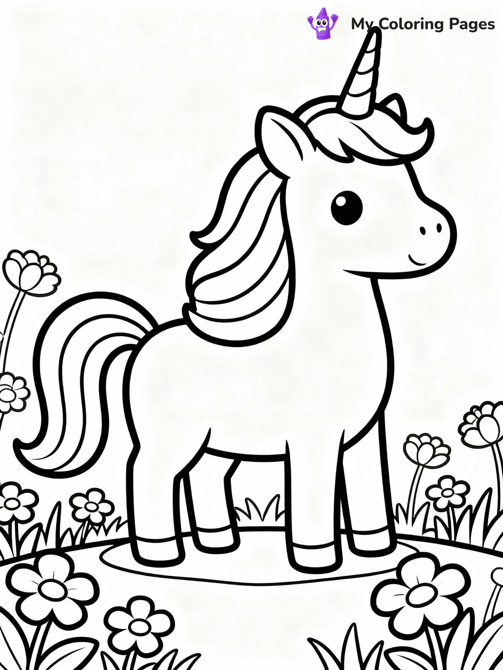 ⚠️ CRITICAL REQUIREMENT - ABSOLUTE BLACK AND WHITE ONLY ⚠️
This MUST be a BLACK AND WHITE line drawing ONLY. NO COLORS whatsoever.
- ONLY pure black lines (#000000) on pure white background (#FFFFFF)
- ABSOLUTELY NO colors, NO shading, NO gradients, NO grayscale
- If there are ANY colors in the output, the image is REJECTED
- This is a COLORING PAGE - meant to be COLORED IN by children
- The output must be UNCOLORED line art ready for coloring
⚠️ SUBJECT TO DRAW: Whimsical unicorn in a magical meadow, rainbow mane flowing, flowers around. Important: PURE OUTLINES. NO FILLS, COLOR, SHADING, OR GREYSCALE. WHITE BACKGROUND.
(REMEMBER: Output must be BLACK AND WHITE line art only, NOT colored!)
# Flat, Friendly Cartoon Line-Art Coloring Page
You are generating a **pure black-and-white binary image** of a child-friendly cartoon scene combining characters and background scenery in one cohesive composition.
## Rendering Rules (Strict)
- Only two colors: pure black (#000000) outlines and pure white (#FFFFFF) background.
- No grayscale, shading, gradients, tints, fills, transparency, or partial pixels.
- No antialiasing or blended edges; every pixel is 100% black or white.
- No solid black fills inside shapes — all areas inside outlines must remain white.
- No dark clothing areas or filled tone blocks; all garments outlined only.
- No shadows, textures, lighting, or tonal variations.
- Must look like flat binary vector line-art for coloring pages.
## Drawing & Composition
- **Medium, consistent line weight**; clean closed outlines easy to color inside.
- **Flat, simple, child-friendly design** — no realism or 3D depth.
- Characters are **grounded on a surface**, centered and large.
- **Balanced composition** with clear silhouettes and minimal props.
## Scenery & Style
- Landmarks (e.g., mosque, CN Tower) and scenery (trees, benches, waves) drawn with **black outlines only.**
- For real-world figures, teams, or places, show accurate details using only black outlines—no text or logos. Use distinctive uniform patterns, abstract symbols, and landmark silhouettes to convey identity.
- Keep **consistent perspective**; no floating elements.
- **Style:** whimsical **Doodle Art Alley** — rounded, friendly outlines.
- May adapt shapes from **Crayola, Disney, Peppa Pig, Cocomelon** — *by shape only, never color.*
- Final output: **flat, crisp, binary (#000000/#FFFFFF)**, **no filled color or background text.**
EXTREMELYE IMPORTANT:
- PURE BINARY LINE-ART; NO FILLS (HAIR/CLOTHES/SKIN), SHADING, OR GREY.
- NO SHADING, COLOR. MUST BE WHITE BACKGROUND.
⚠️ FINAL REMINDER: Draw the subject "Whimsical unicorn in a magical meadow, rainbow mane flowing, flowers around. Important: PURE OUTLINES. NO FILLS, COLOR, SHADING, OR GREYSCALE. WHITE BACKGROUND." as BLACK AND WHITE line art. Zero colors in output.