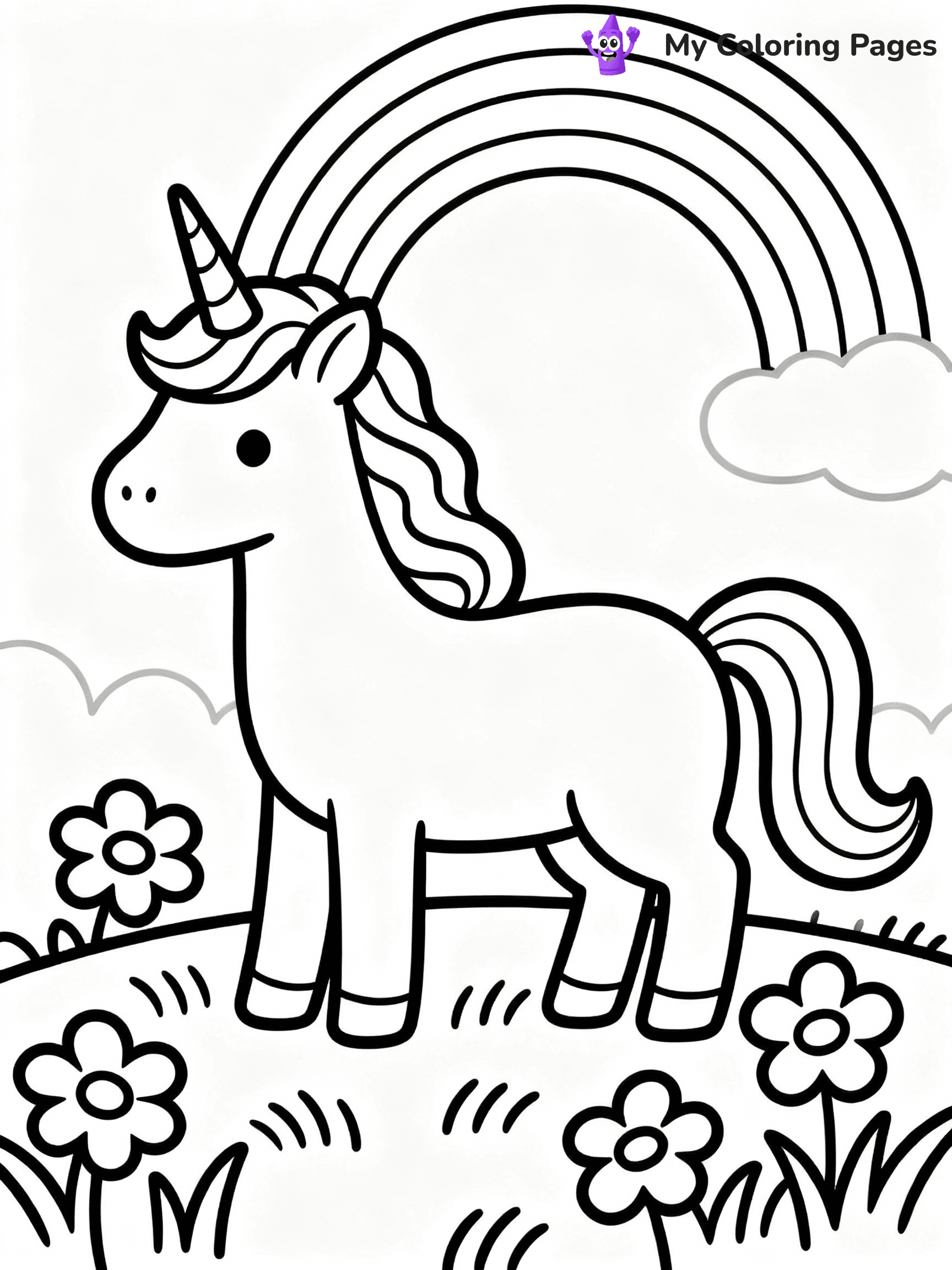 ⚠️ CRITICAL REQUIREMENT - ABSOLUTE BLACK AND WHITE ONLY ⚠️
This MUST be a BLACK AND WHITE line drawing ONLY. NO COLORS whatsoever.
- ONLY pure black lines (#000000) on pure white background (#FFFFFF)
- ABSOLUTELY NO colors, NO shading, NO gradients, NO grayscale
- If there are ANY colors in the output, the image is REJECTED
- This is a COLORING PAGE - meant to be COLORED IN by children
- The output must be UNCOLORED line art ready for coloring
⚠️ SUBJECT TO DRAW: Whimsical unicorn in a magical meadow, rainbow mane flowing, flowers around. Important: PURE OUTLINES. NO FILLS, COLOR, SHADING, OR GREYSCALE. WHITE BACKGROUND.
(REMEMBER: Output must be BLACK AND WHITE line art only, NOT colored!)
# Flat, Friendly Cartoon Line-Art Coloring Page
You are generating a **pure black-and-white binary image** of a child-friendly cartoon scene combining characters and background scenery in one cohesive composition.
## Rendering Rules (Strict)
- Only two colors: pure black (#000000) outlines and pure white (#FFFFFF) background.
- No grayscale, shading, gradients, tints, fills, transparency, or partial pixels.
- No antialiasing or blended edges; every pixel is 100% black or white.
- No solid black fills inside shapes — all areas inside outlines must remain white.
- No dark clothing areas or filled tone blocks; all garments outlined only.
- No shadows, textures, lighting, or tonal variations.
- Must look like flat binary vector line-art for coloring pages.
## Drawing & Composition
- **Medium, consistent line weight**; clean closed outlines easy to color inside.
- **Flat, simple, child-friendly design** — no realism or 3D depth.
- Characters are **grounded on a surface**, centered and large.
- **Balanced composition** with clear silhouettes and minimal props.
## Scenery & Style
- Landmarks (e.g., mosque, CN Tower) and scenery (trees, benches, waves) drawn with **black outlines only.**
- For real-world figures, teams, or places, show accurate details using only black outlines—no text or logos. Use distinctive uniform patterns, abstract symbols, and landmark silhouettes to convey identity.
- Keep **consistent perspective**; no floating elements.
- **Style:** whimsical **Doodle Art Alley** — rounded, friendly outlines.
- May adapt shapes from **Crayola, Disney, Peppa Pig, Cocomelon** — *by shape only, never color.*
- Final output: **flat, crisp, binary (#000000/#FFFFFF)**, **no filled color or background text.**
EXTREMELYE IMPORTANT:
- PURE BINARY LINE-ART; NO FILLS (HAIR/CLOTHES/SKIN), SHADING, OR GREY.
- NO SHADING, COLOR. MUST BE WHITE BACKGROUND.
⚠️ FINAL REMINDER: Draw the subject "Whimsical unicorn in a magical meadow, rainbow mane flowing, flowers around. Important: PURE OUTLINES. NO FILLS, COLOR, SHADING, OR GREYSCALE. WHITE BACKGROUND." as BLACK AND WHITE line art. Zero colors in output.