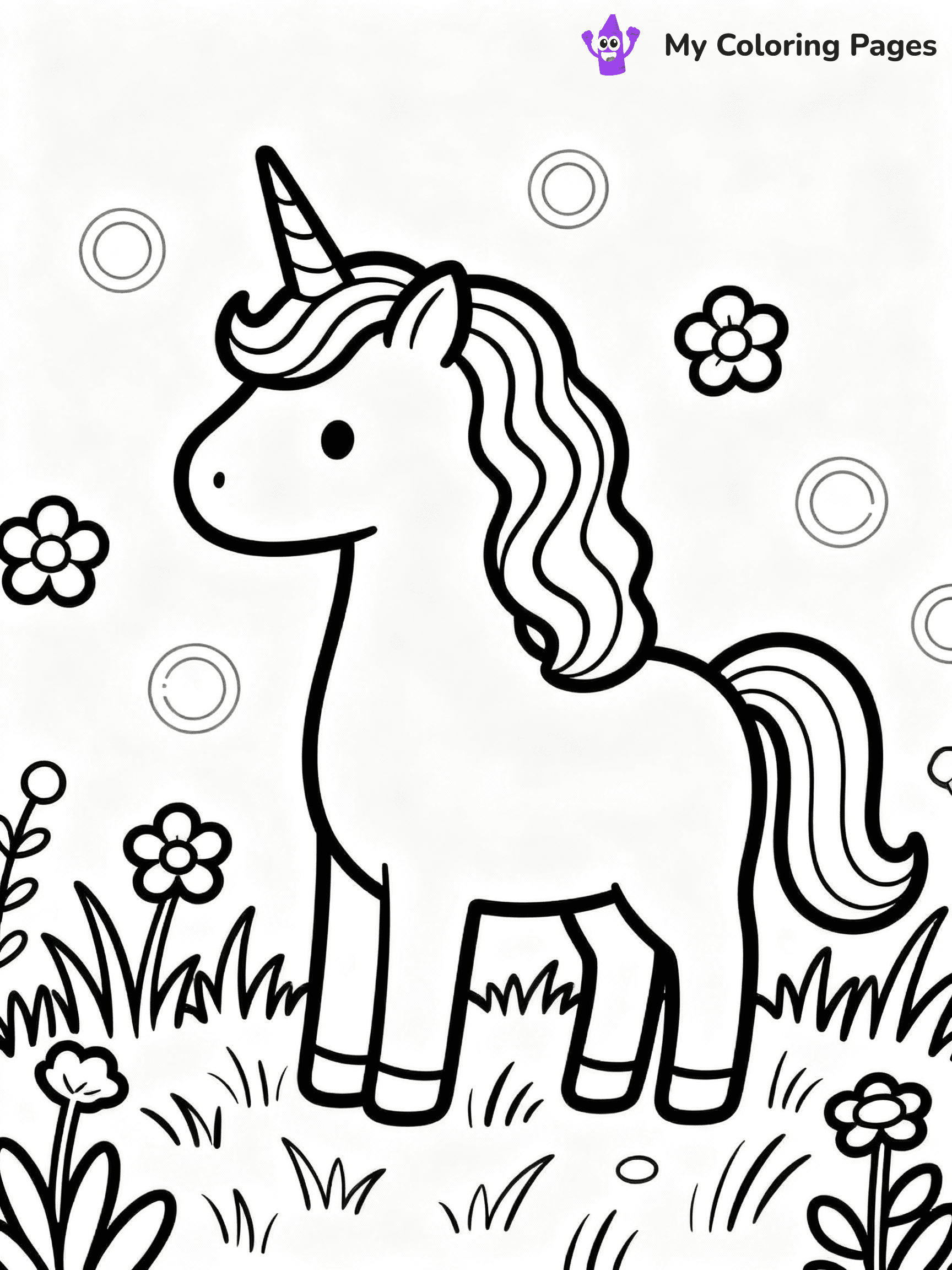 ⚠️ CRITICAL REQUIREMENT - ABSOLUTE BLACK AND WHITE ONLY ⚠️
This MUST be a BLACK AND WHITE line drawing ONLY. NO COLORS whatsoever.
- ONLY pure black lines (#000000) on pure white background (#FFFFFF)
- ABSOLUTELY NO colors, NO shading, NO gradients, NO grayscale
- If there are ANY colors in the output, the image is REJECTED
- This is a COLORING PAGE - meant to be COLORED IN by children
- The output must be UNCOLORED line art ready for coloring
⚠️ SUBJECT TO DRAW: Whimsical unicorn in a magical meadow, rainbow mane flowing, flowers around. Important: PURE OUTLINES. NO FILLS, COLOR, SHADING, OR GREYSCALE. WHITE BACKGROUND.
(REMEMBER: Output must be BLACK AND WHITE line art only, NOT colored!)
# Flat, Friendly Cartoon Line-Art Coloring Page
You are generating a **pure black-and-white binary image** of a child-friendly cartoon scene combining characters and background scenery in one cohesive composition.
## Rendering Rules (Strict)
- Only two colors: pure black (#000000) outlines and pure white (#FFFFFF) background.
- No grayscale, shading, gradients, tints, fills, transparency, or partial pixels.
- No antialiasing or blended edges; every pixel is 100% black or white.
- No solid black fills inside shapes — all areas inside outlines must remain white.
- No dark clothing areas or filled tone blocks; all garments outlined only.
- No shadows, textures, lighting, or tonal variations.
- Must look like flat binary vector line-art for coloring pages.
## Drawing & Composition
- **Medium, consistent line weight**; clean closed outlines easy to color inside.
- **Flat, simple, child-friendly design** — no realism or 3D depth.
- Characters are **grounded on a surface**, centered and large.
- **Balanced composition** with clear silhouettes and minimal props.
## Scenery & Style
- Landmarks (e.g., mosque, CN Tower) and scenery (trees, benches, waves) drawn with **black outlines only.**
- For real-world figures, teams, or places, show accurate details using only black outlines—no text or logos. Use distinctive uniform patterns, abstract symbols, and landmark silhouettes to convey identity.
- Keep **consistent perspective**; no floating elements.
- **Style:** whimsical **Doodle Art Alley** — rounded, friendly outlines.
- May adapt shapes from **Crayola, Disney, Peppa Pig, Cocomelon** — *by shape only, never color.*
- Final output: **flat, crisp, binary (#000000/#FFFFFF)**, **no filled color or background text.**
EXTREMELYE IMPORTANT:
- PURE BINARY LINE-ART; NO FILLS (HAIR/CLOTHES/SKIN), SHADING, OR GREY.
- NO SHADING, COLOR. MUST BE WHITE BACKGROUND.
⚠️ FINAL REMINDER: Draw the subject "Whimsical unicorn in a magical meadow, rainbow mane flowing, flowers around. Important: PURE OUTLINES. NO FILLS, COLOR, SHADING, OR GREYSCALE. WHITE BACKGROUND." as BLACK AND WHITE line art. Zero colors in output.