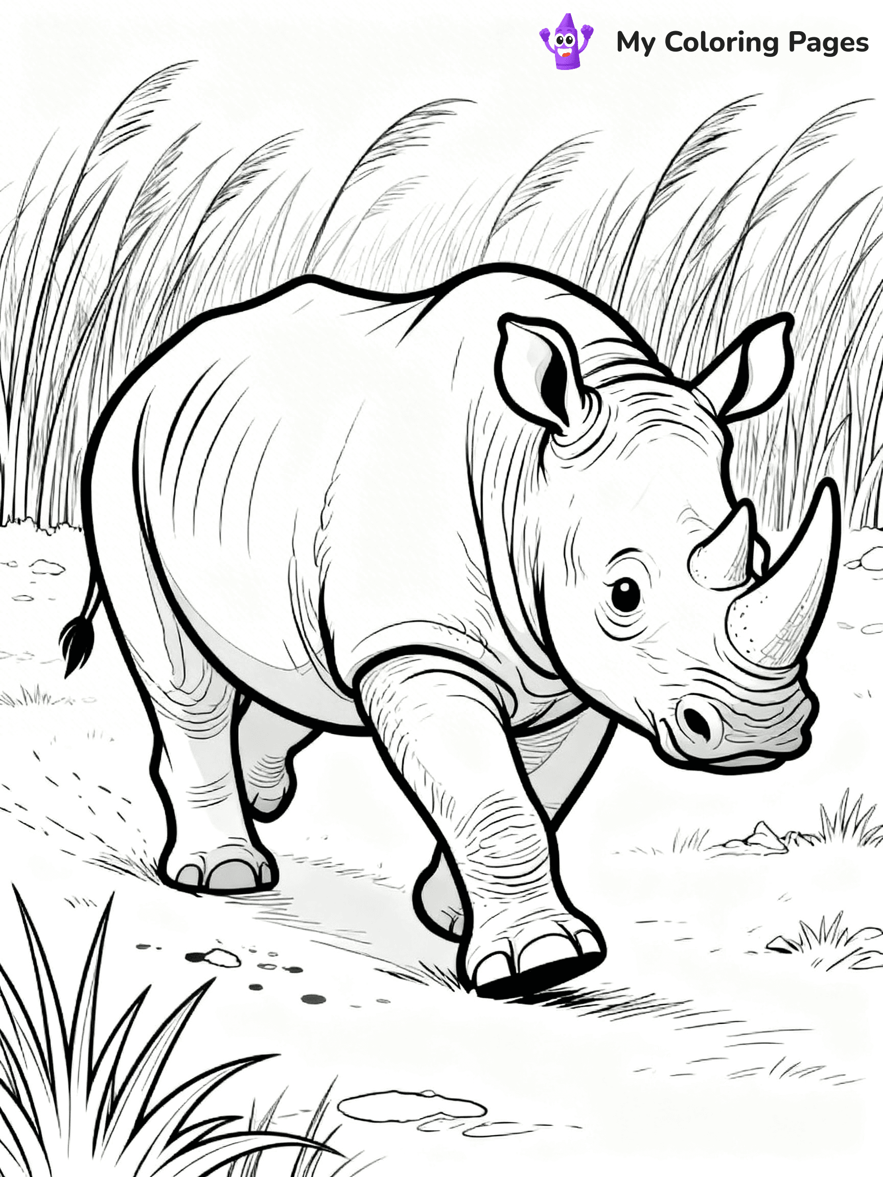 Rhino Coloring Pages - 30