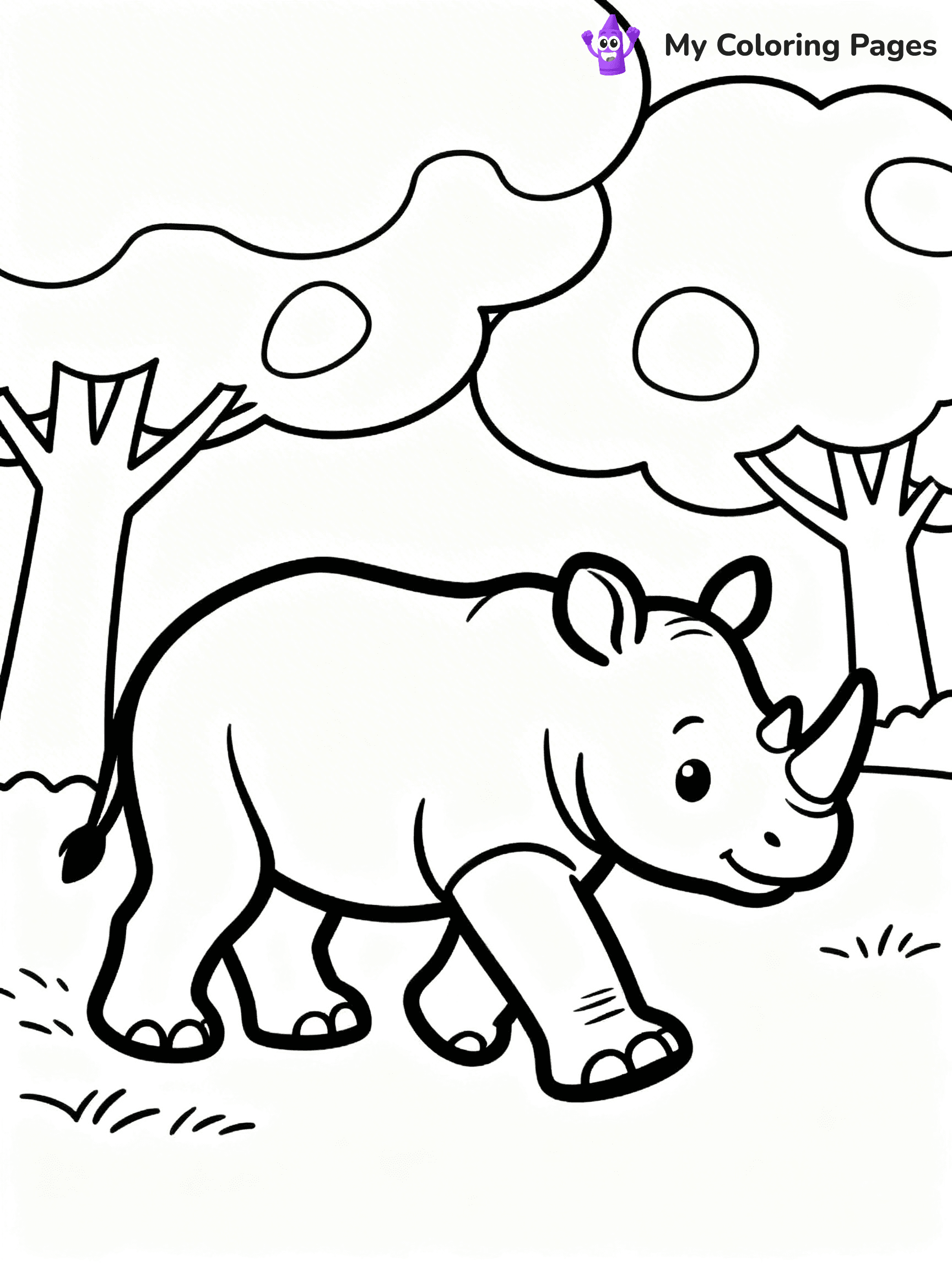 Rhino Coloring Pages - 7