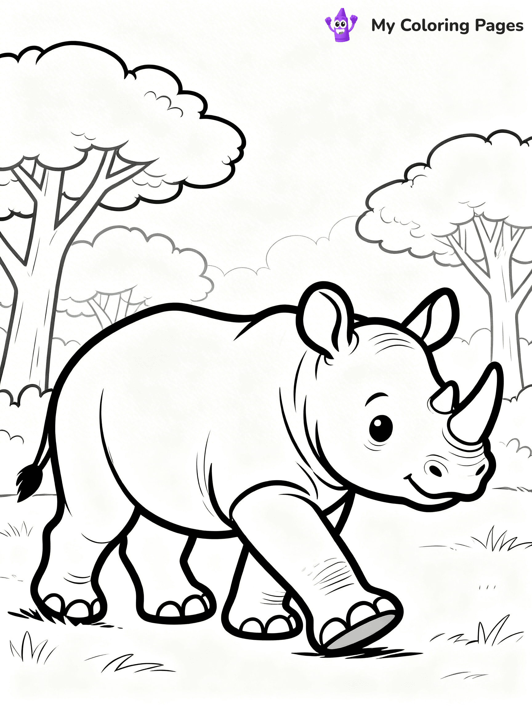 Rhino Coloring Pages - 6