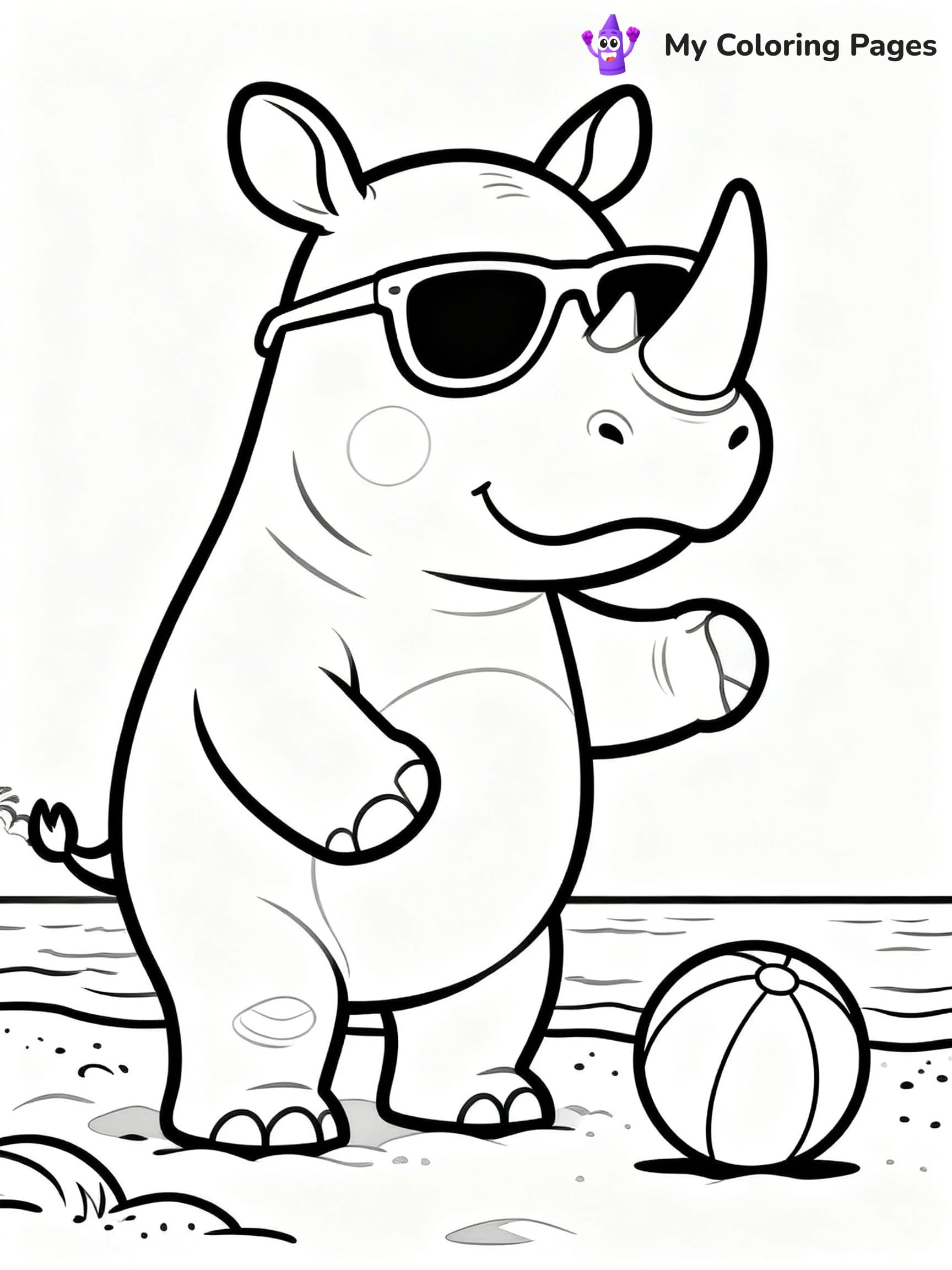 Rhino Coloring Pages - 1