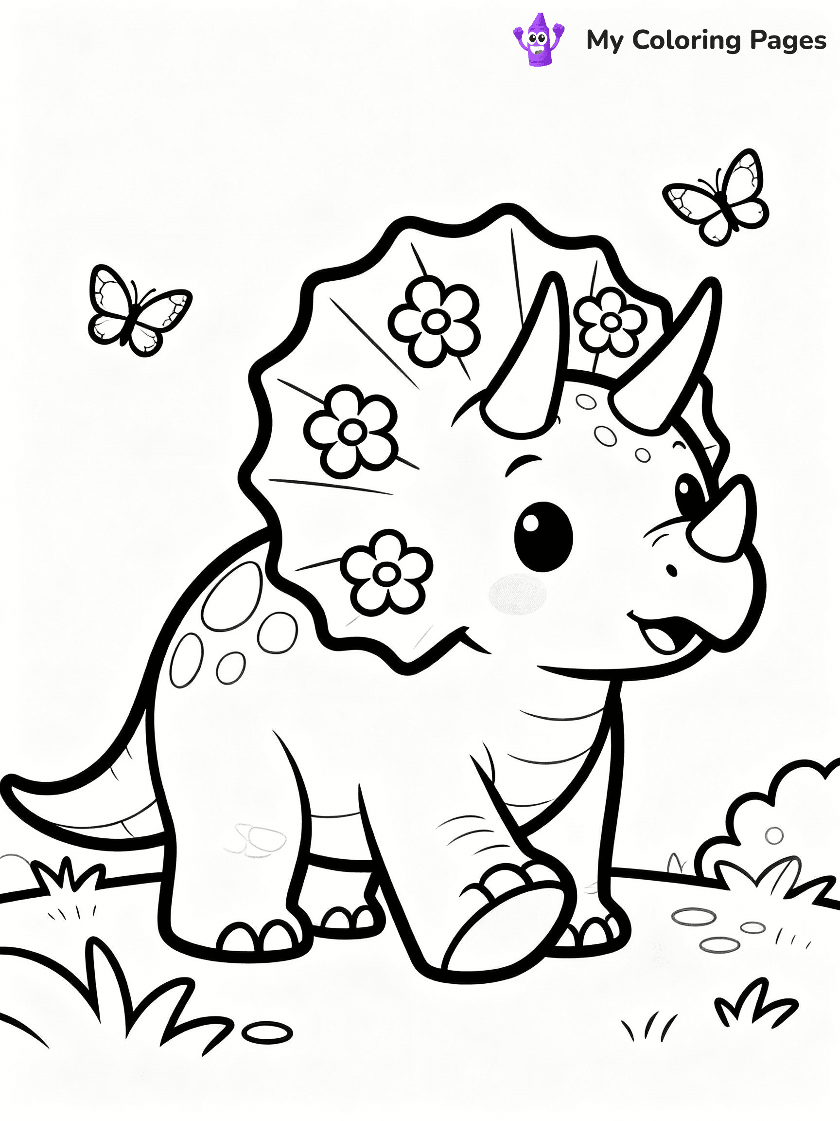 Cute Dinosaur Coloring Pages - 68