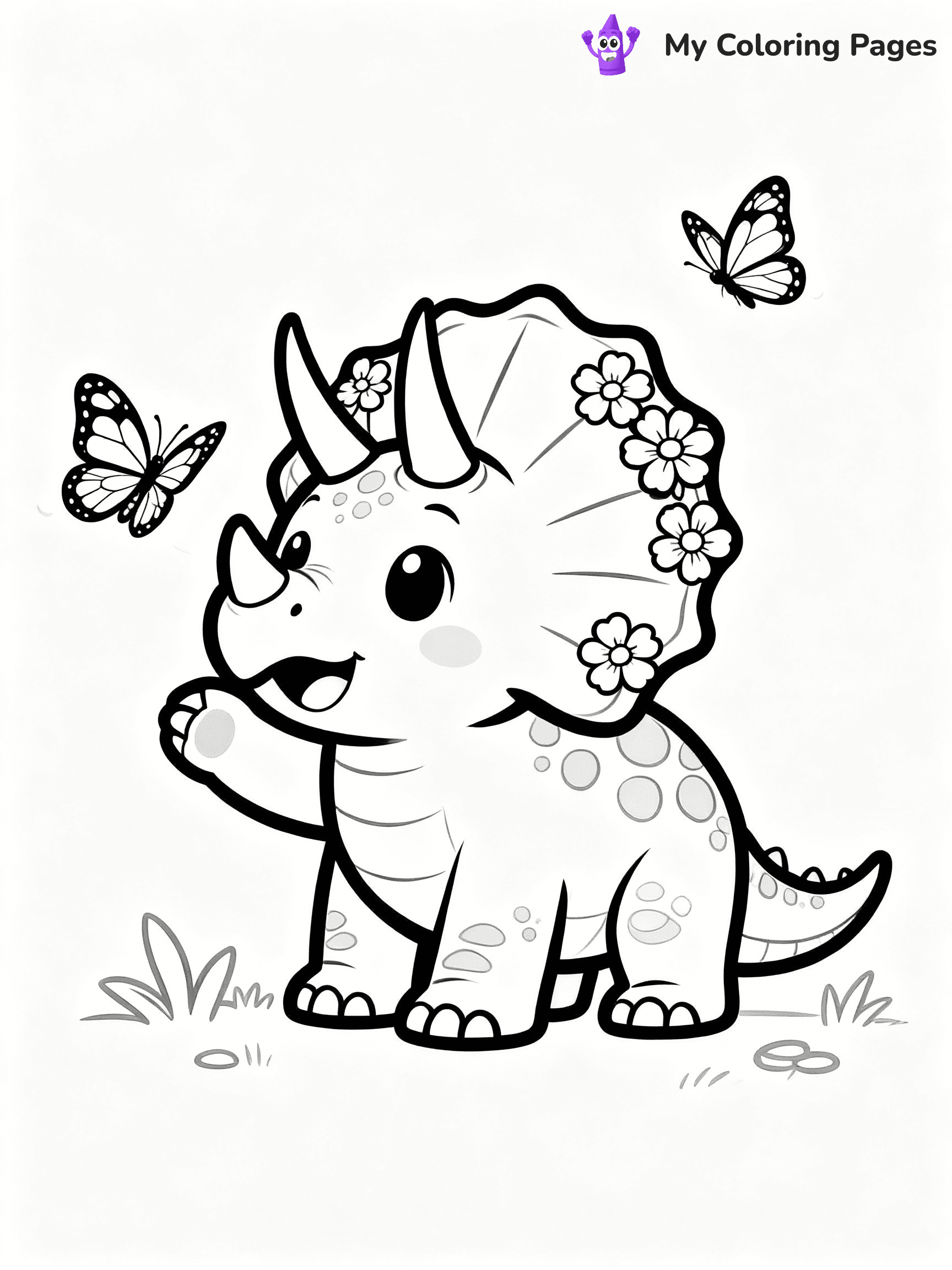 Cute Dinosaur Coloring Pages - 66