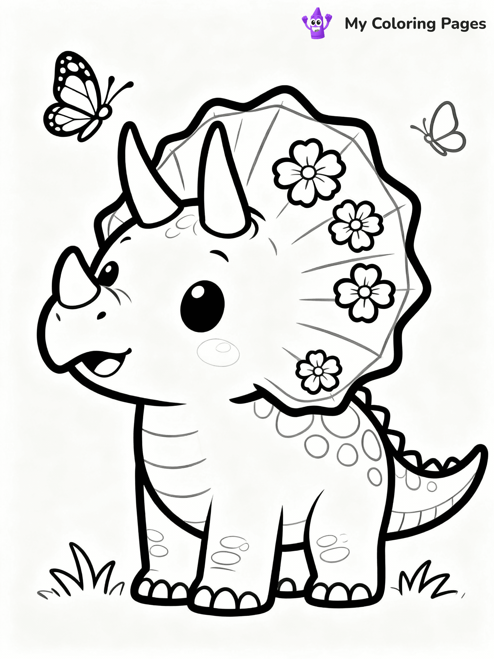 Cute Dinosaur Coloring Pages - 64