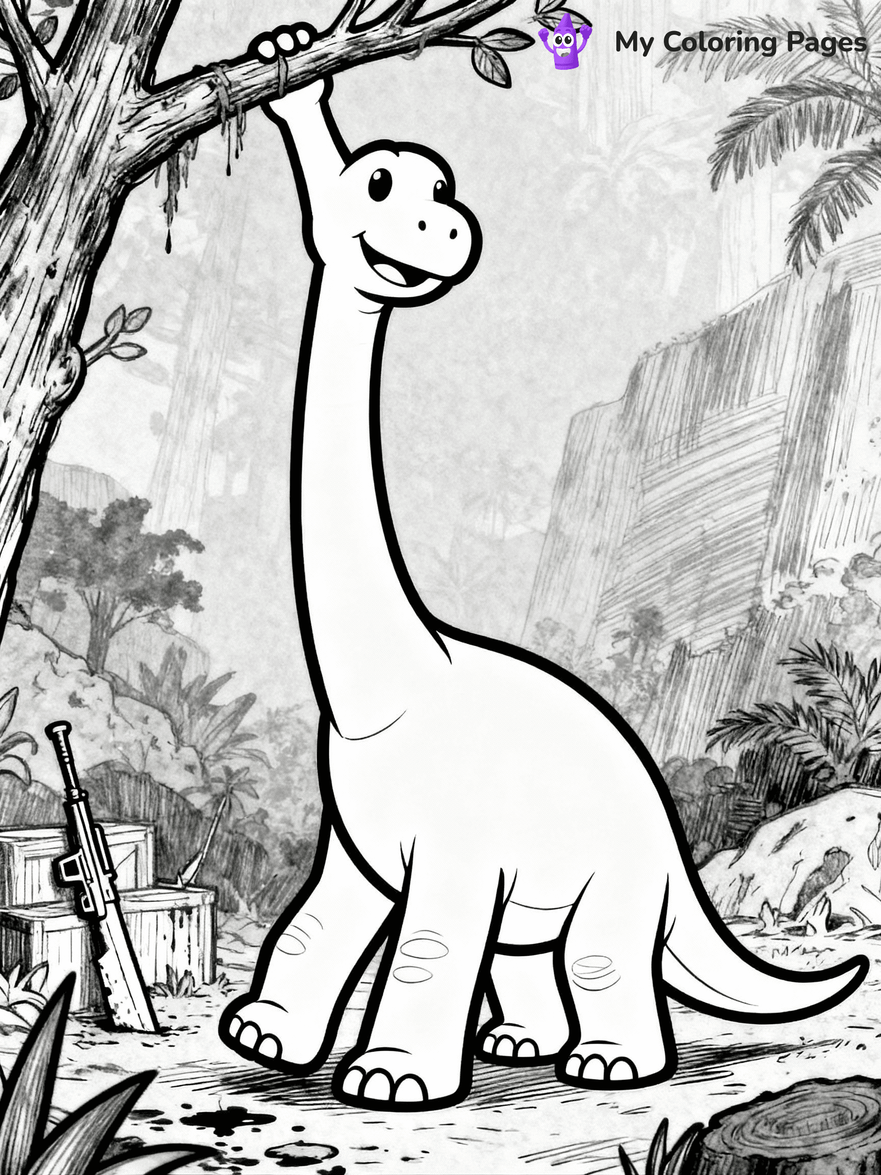 Cute Dinosaur Coloring Pages - 56