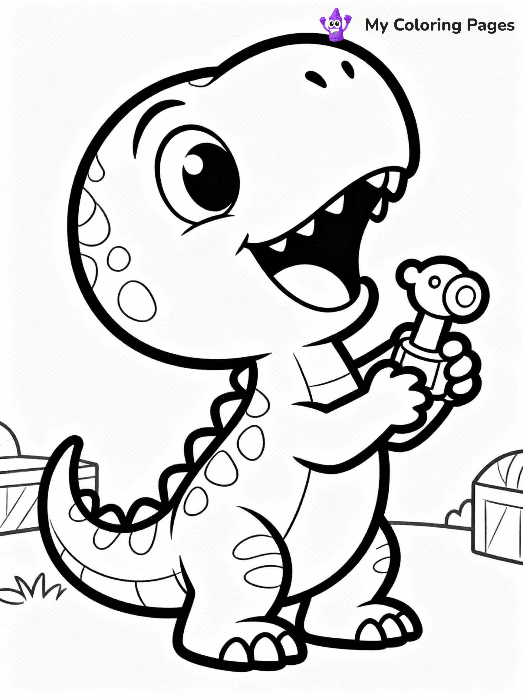 Cute Dinosaur Coloring Pages - 53