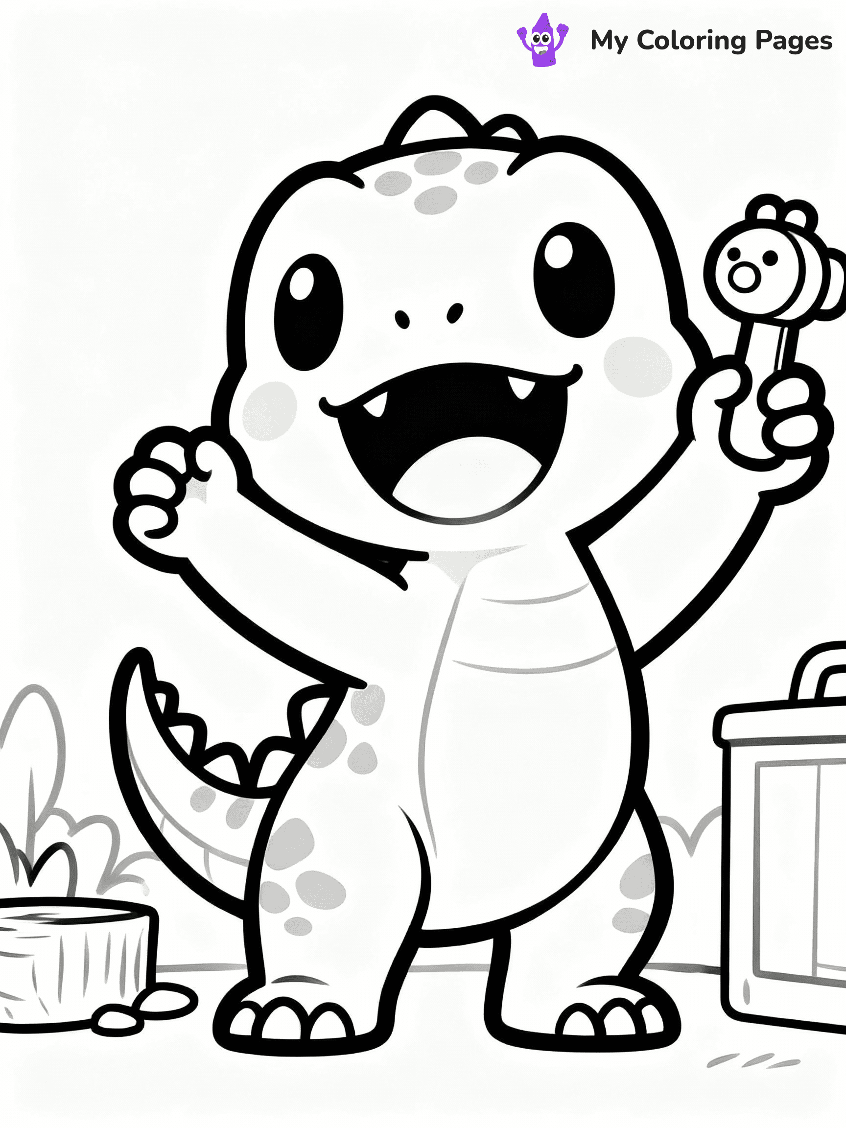Cute Dinosaur Coloring Pages - 52