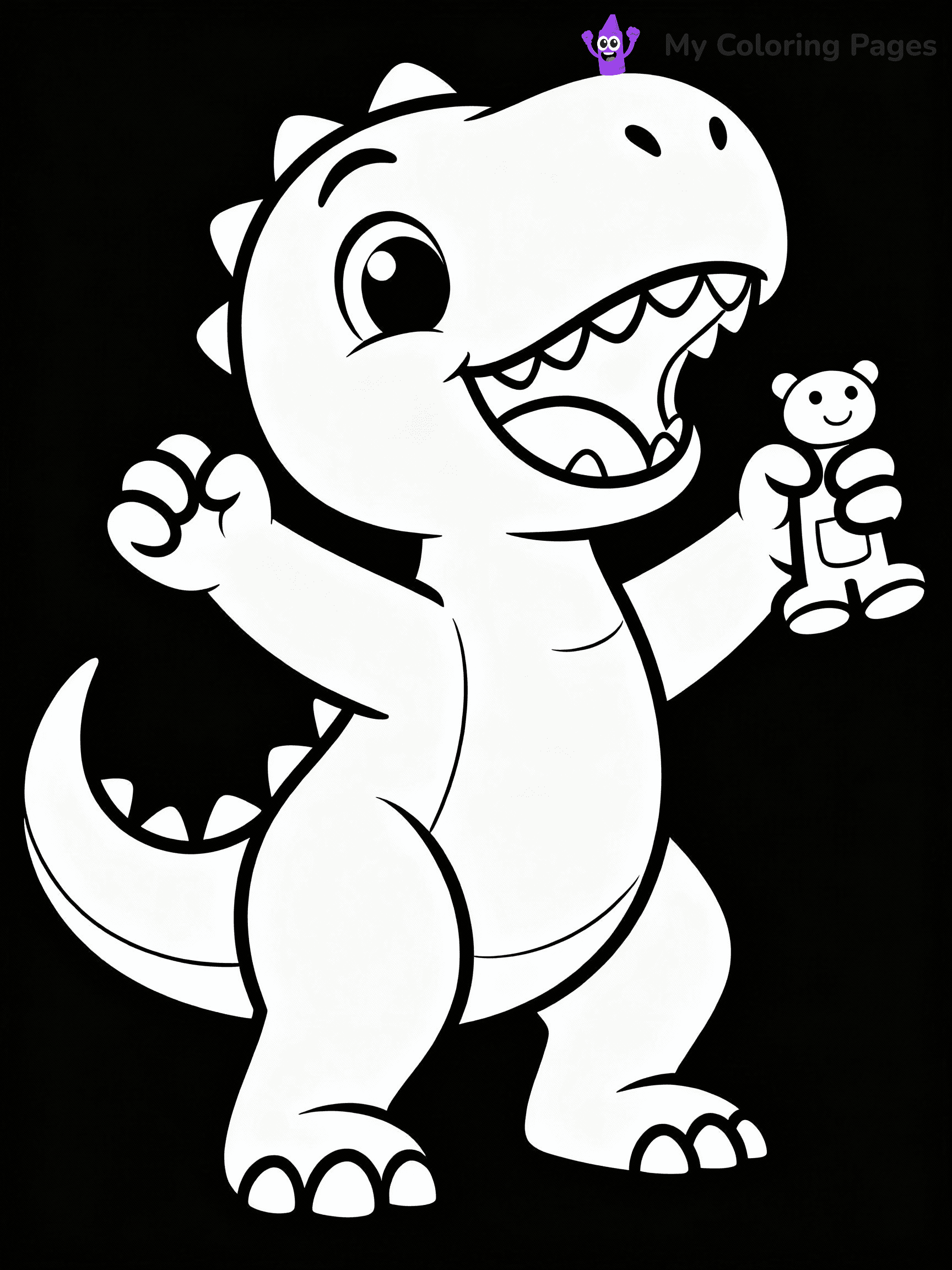 Cute Dinosaur Coloring Pages - 51