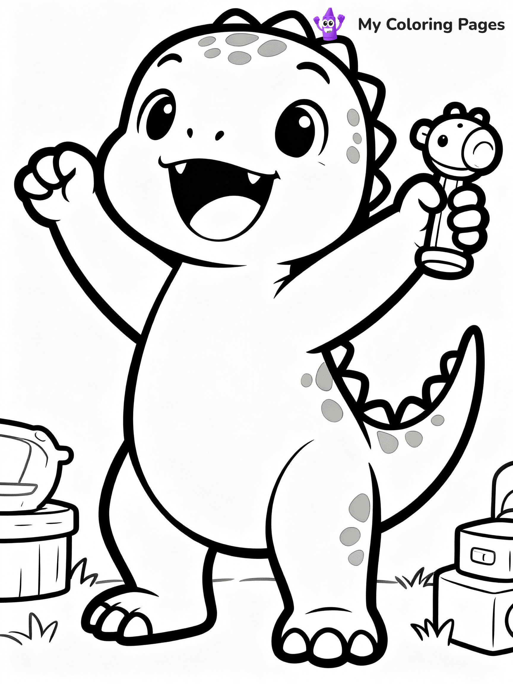Cute Dinosaur Coloring Pages - 50