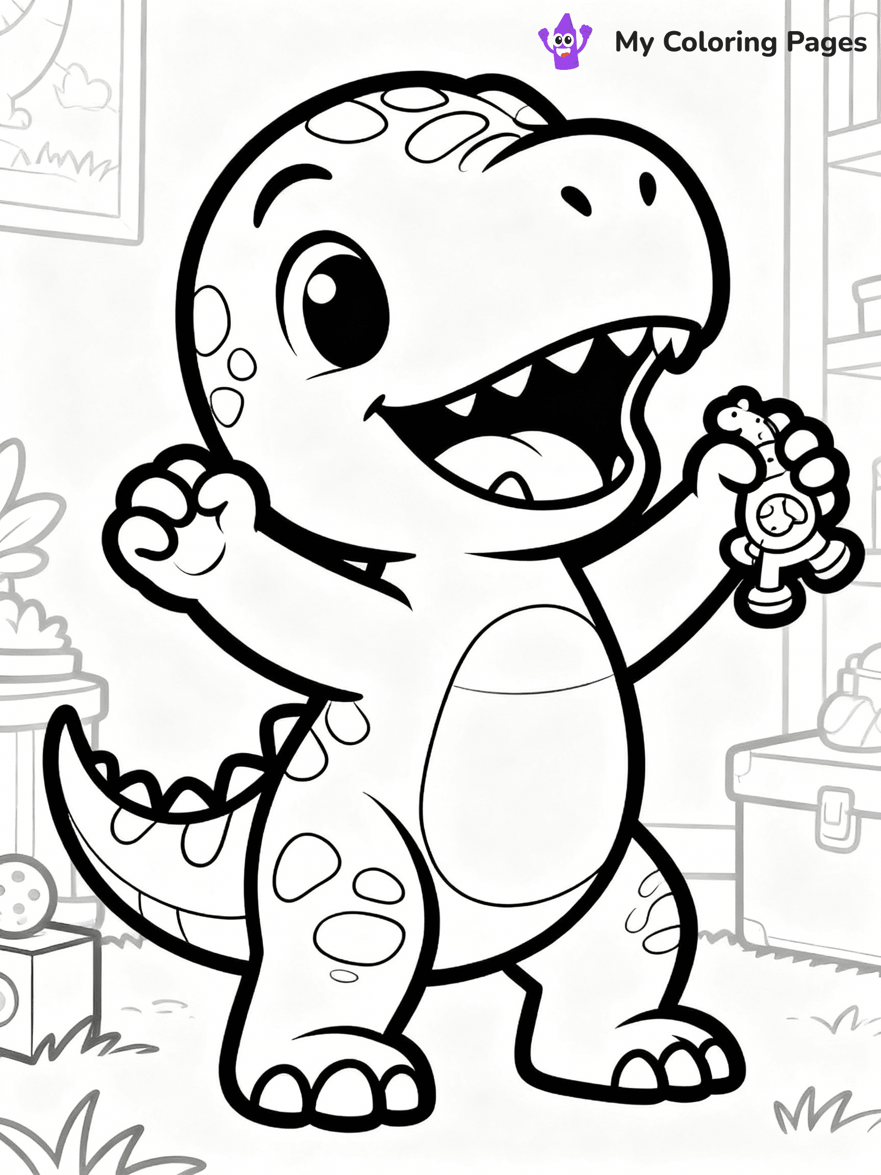 Cute Dinosaur Coloring Pages - 49